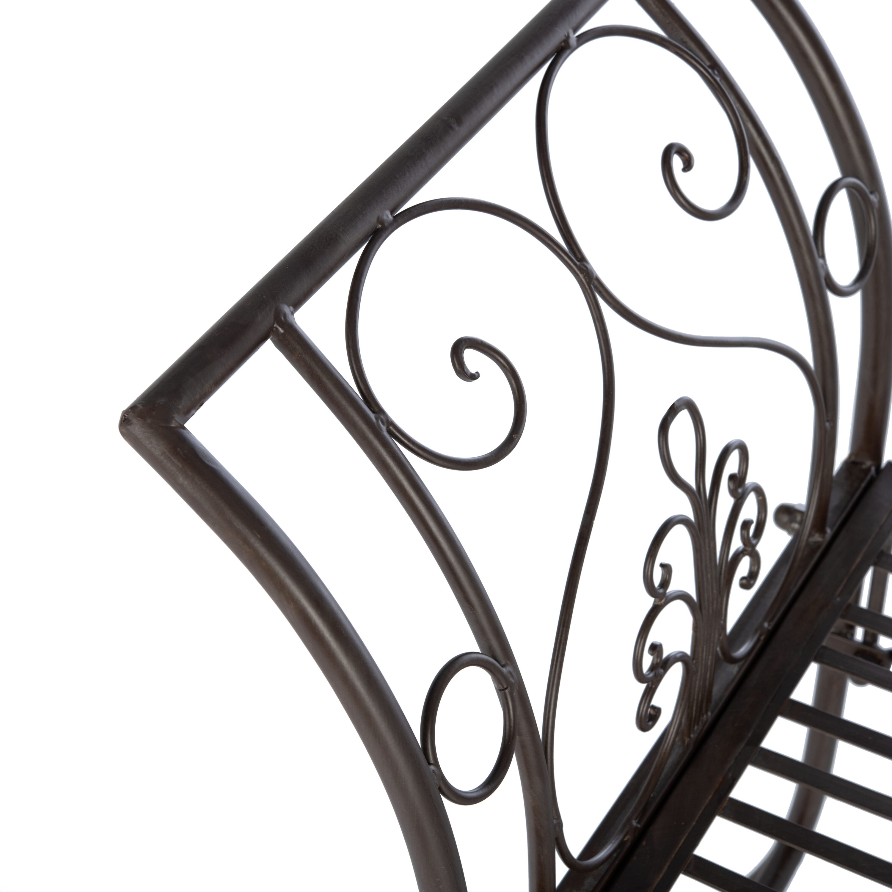 Safavieh PAT5016B Adina 51.25-in W x 27-in H Rustic Brown Wrought iron Garden Bench