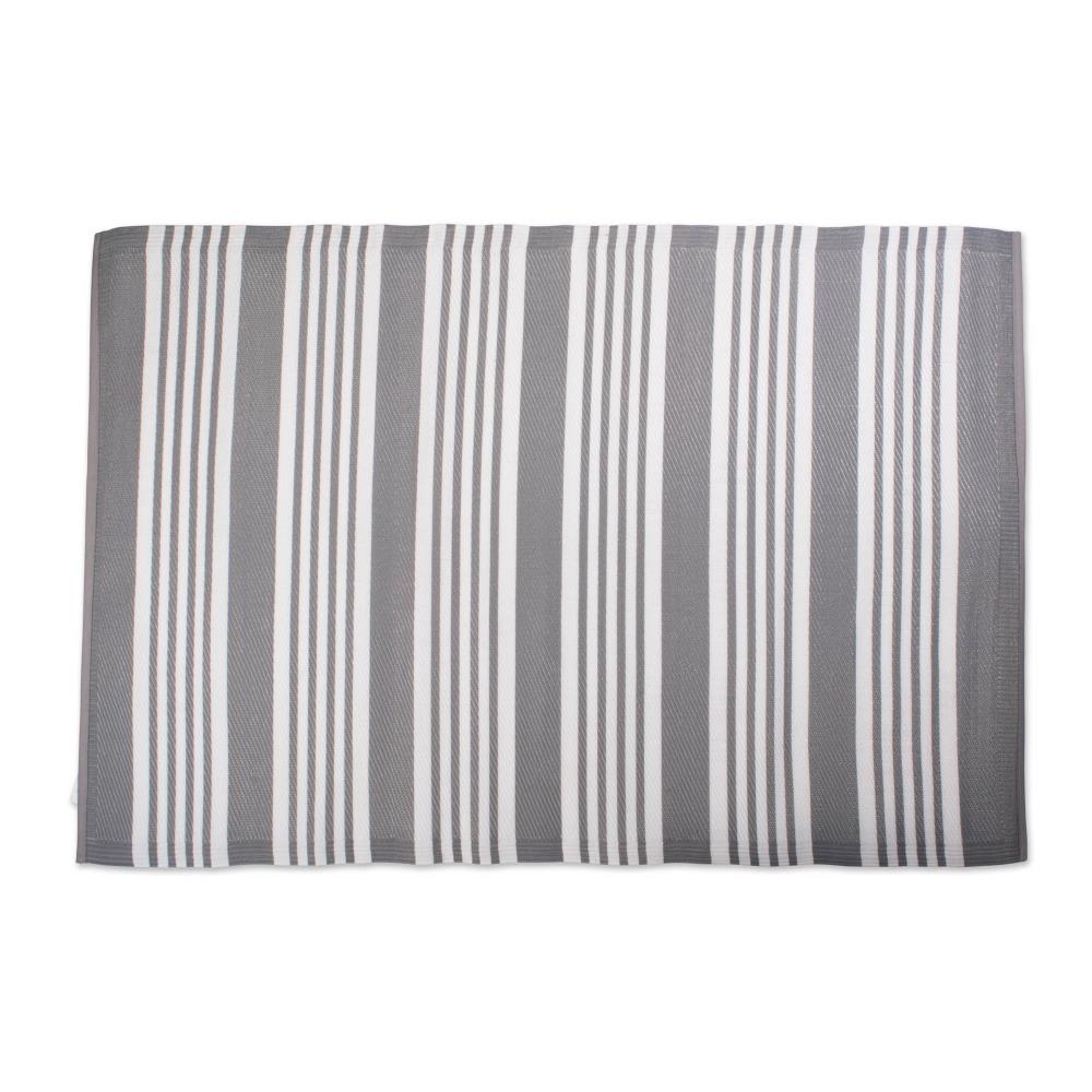 DII CAMZ10567 4 x 6 (ft) Polypropylene Multi Stripe Gray Rectangular Indoor/Outdoor Stripe Area rug