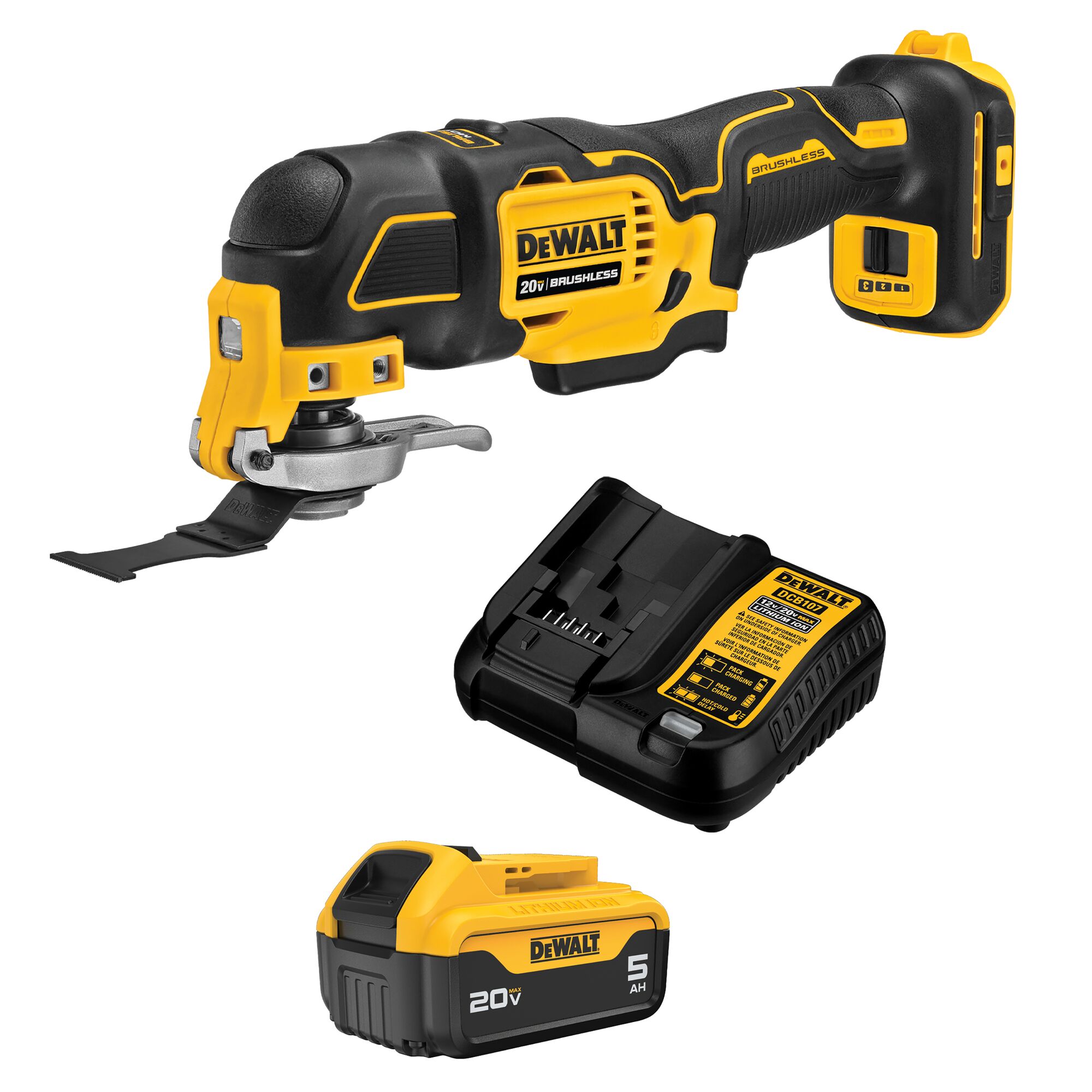 DEWALT 20-volt Max Cordless Brushless 3-speed 4 -Piece Oscillating Multi-Tool ( Battery Included and Charger Included )