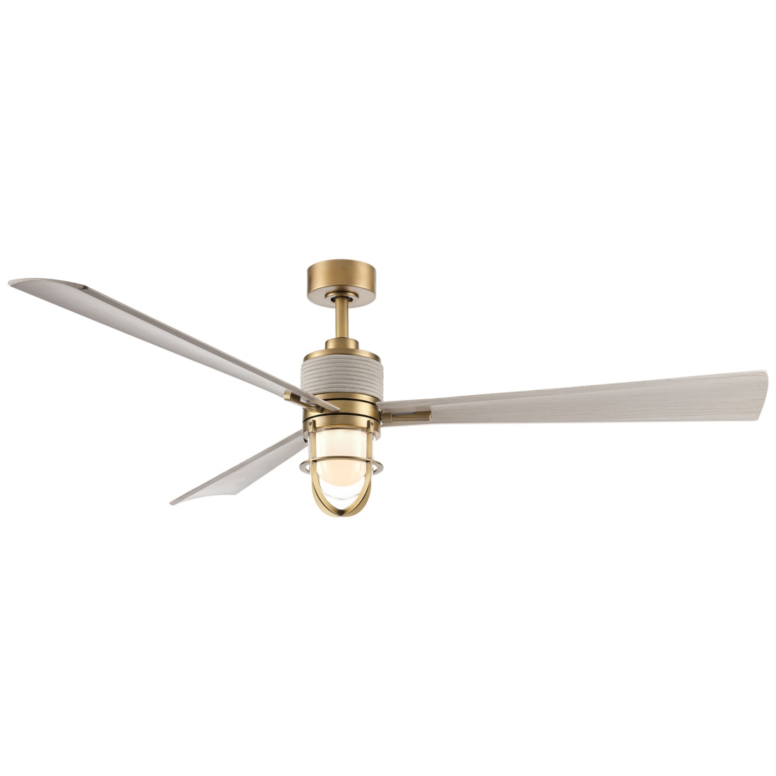 Minka Aire Nauticus 65-in Legacy Brass with Warm Coastal Driftwood