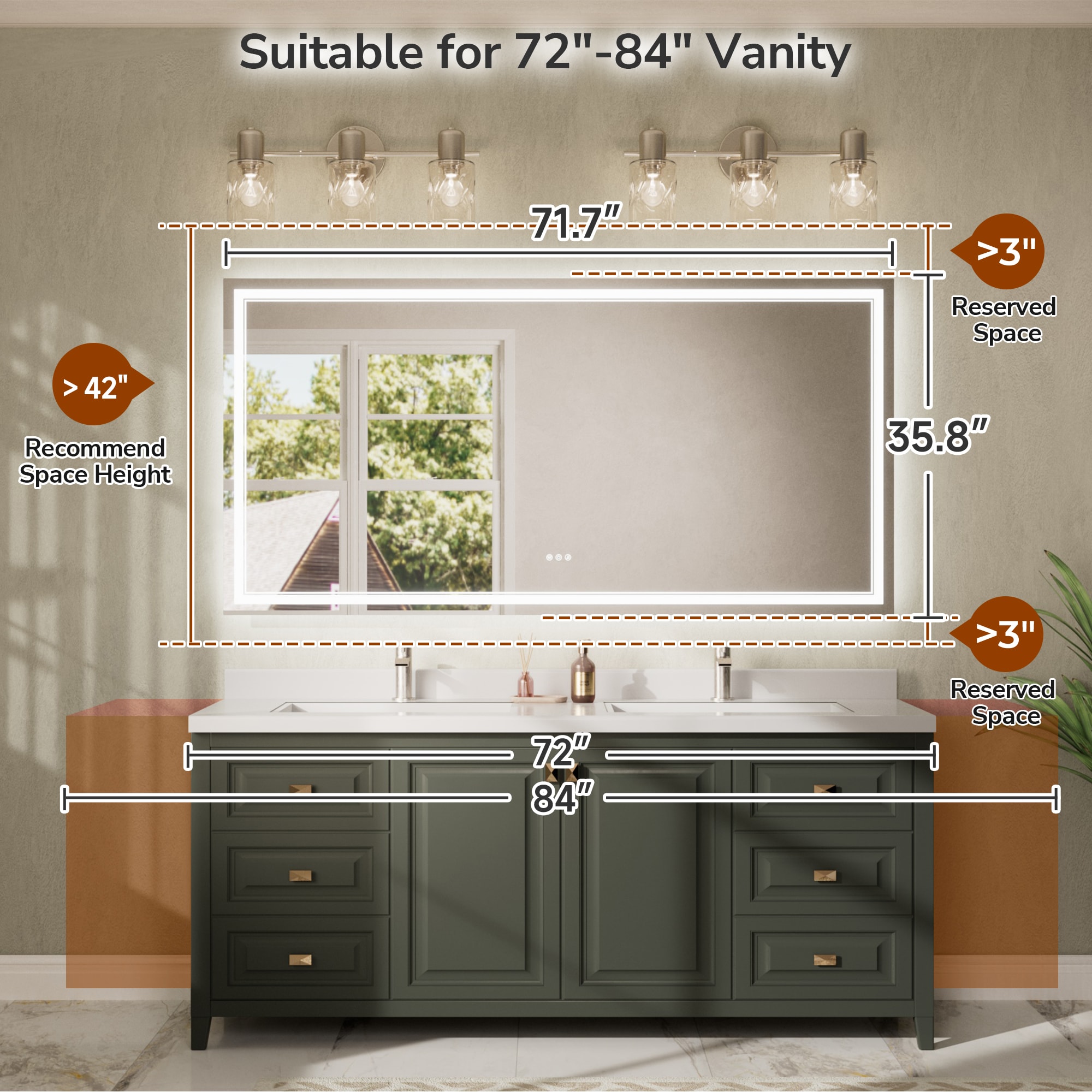 TETOTE LSC-TE-7236-B64 Framed-Bath-Mirrors - View #3