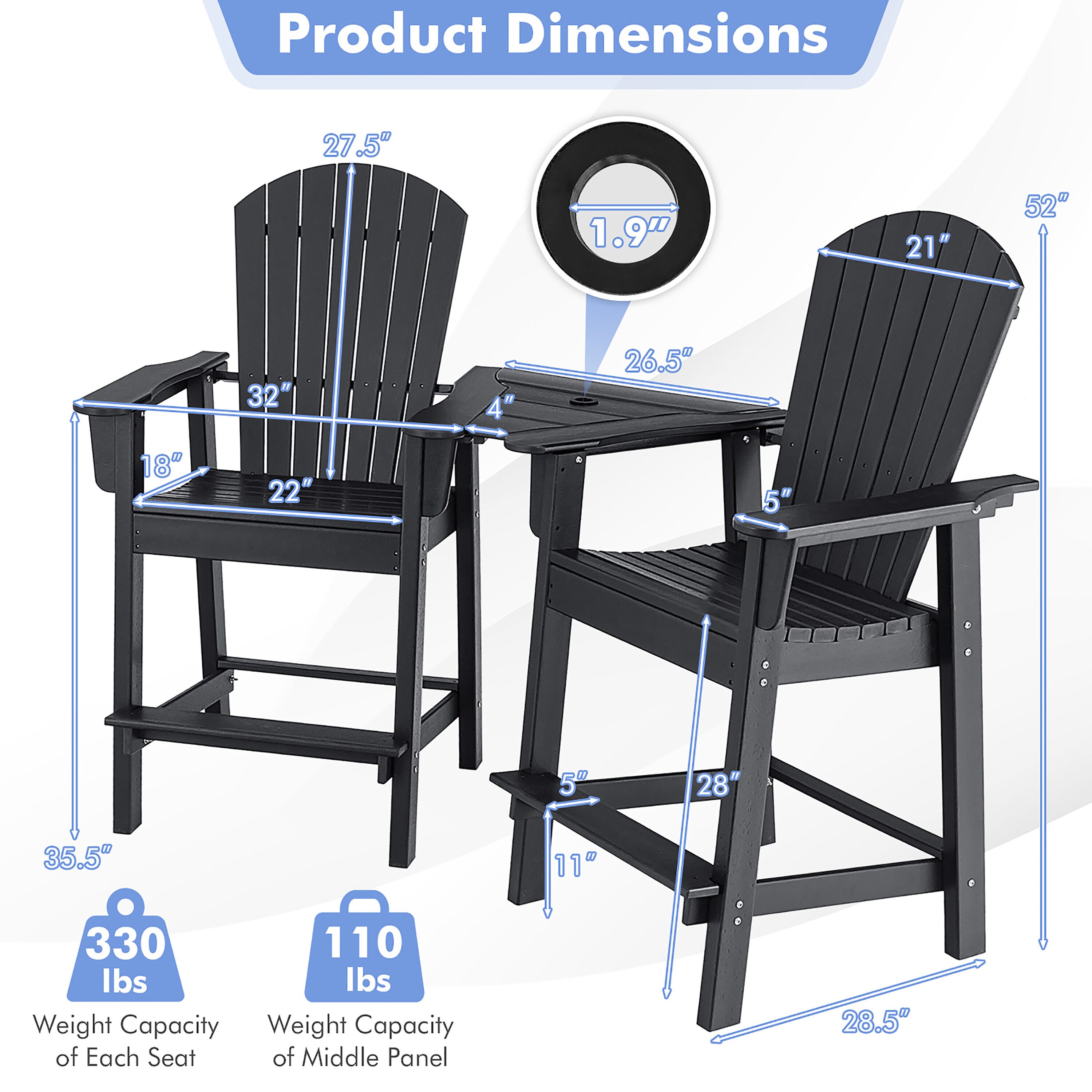 Costway NP10380BK+ Patio-Chairs - View #9