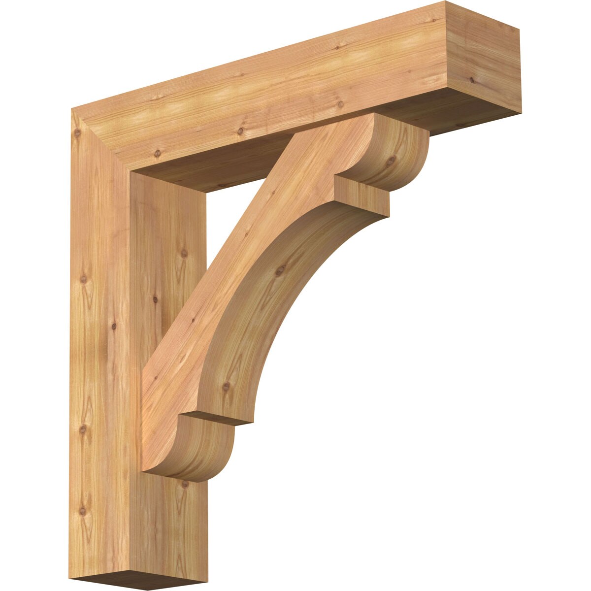 Ekena Millwork 1463589 Olympic Block Smooth Bracket with Offset Brace 7-1/2-in x 32-in x 32-in Western red cedar Brown Wood Standard bracket