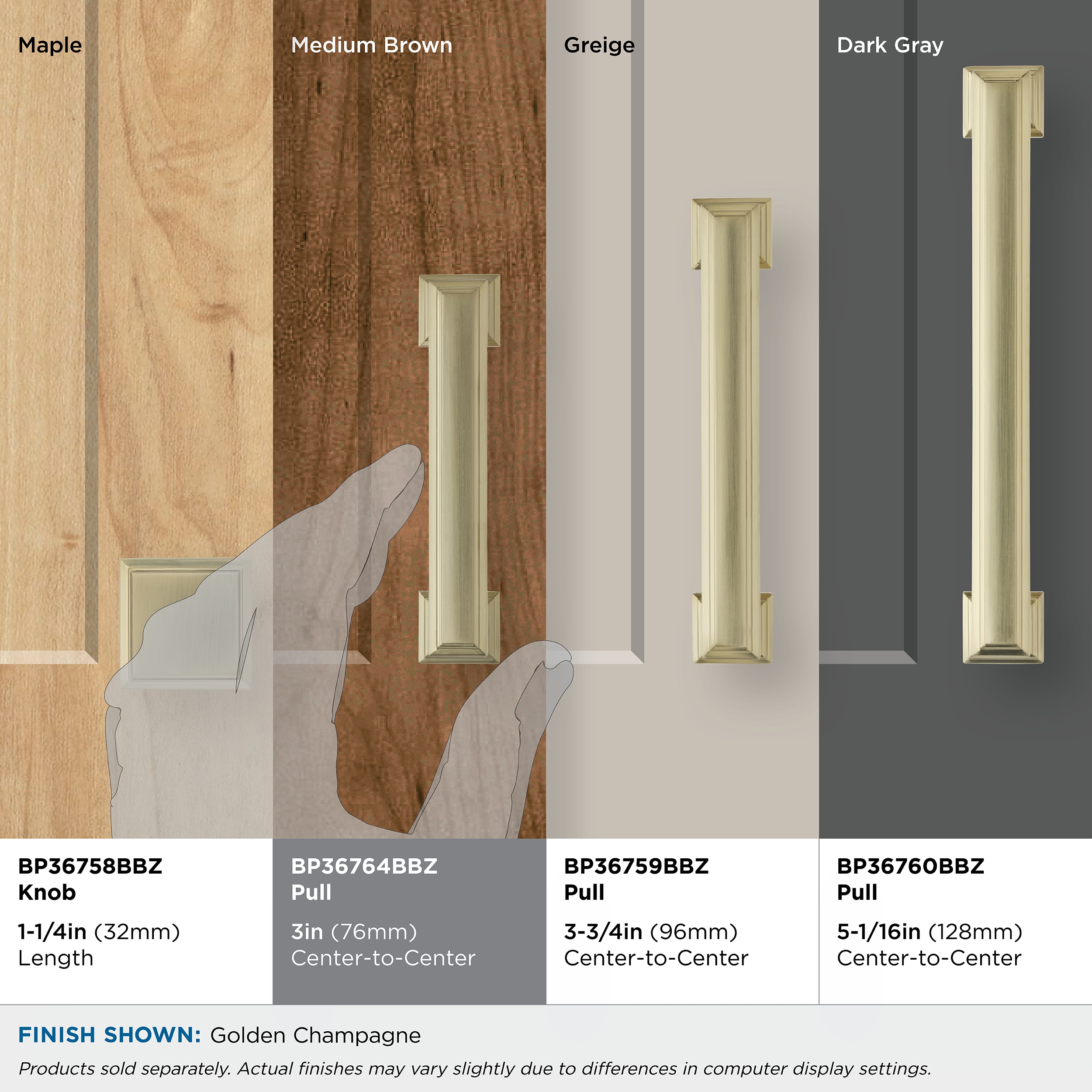 Amerock BP36764BBZ Cabinet-Pulls - View #8
