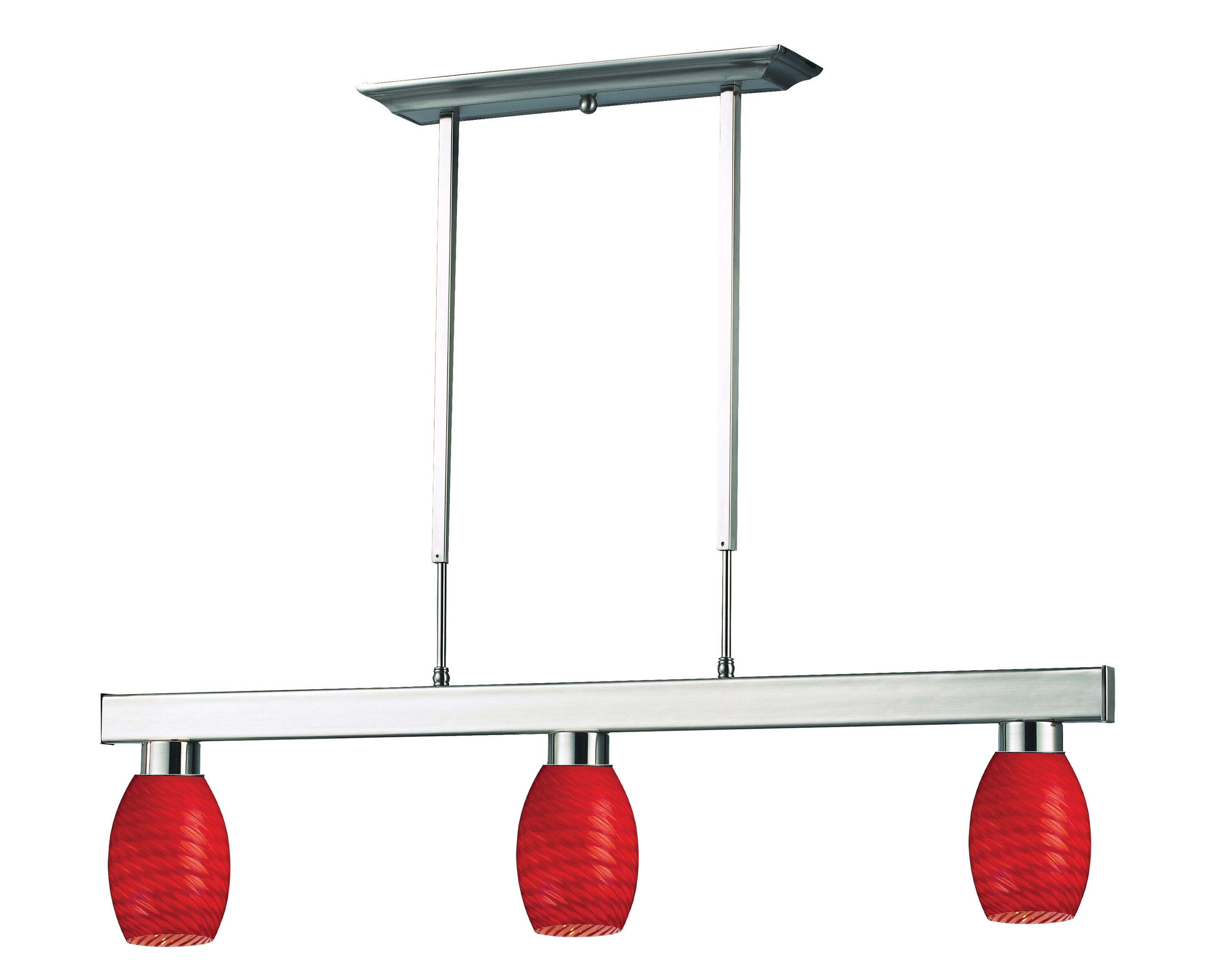 Z-Lite 152BN-131RED Players Brushed Nickel Incandescent Medium base (E-26) Pool Table Lighting