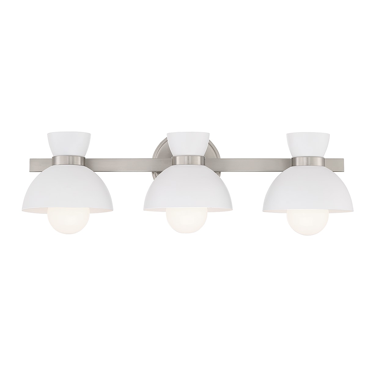 Meridian Lite Trends M80075BN Meridian 24.5-in 3 -Light Brushed Nickel Modern/contemporary Vanity light