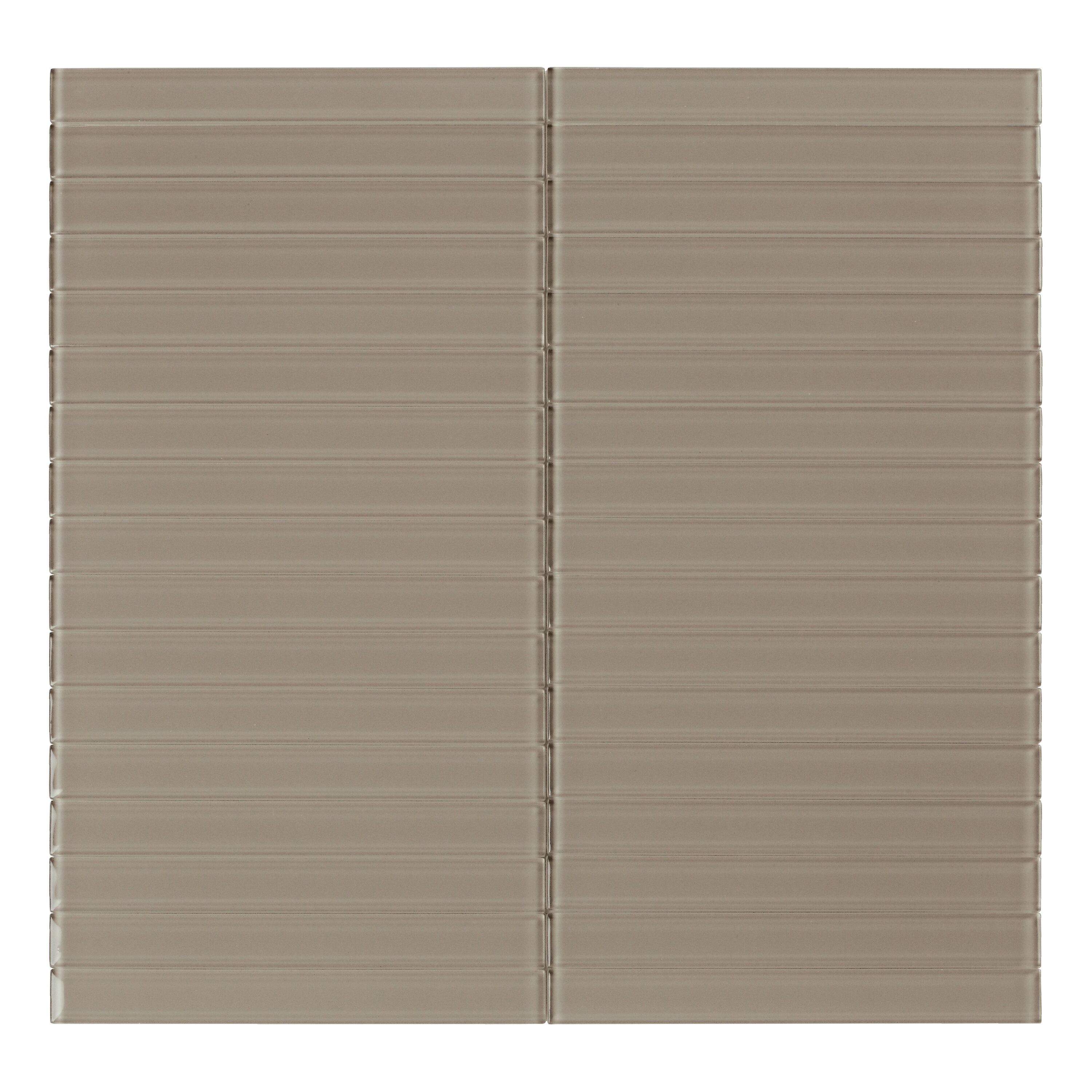 SpeedTiles SAM-IG200ELM073 Sample- Taupe 4-in x 4-in Glossy Glass Patterned Wall Tile