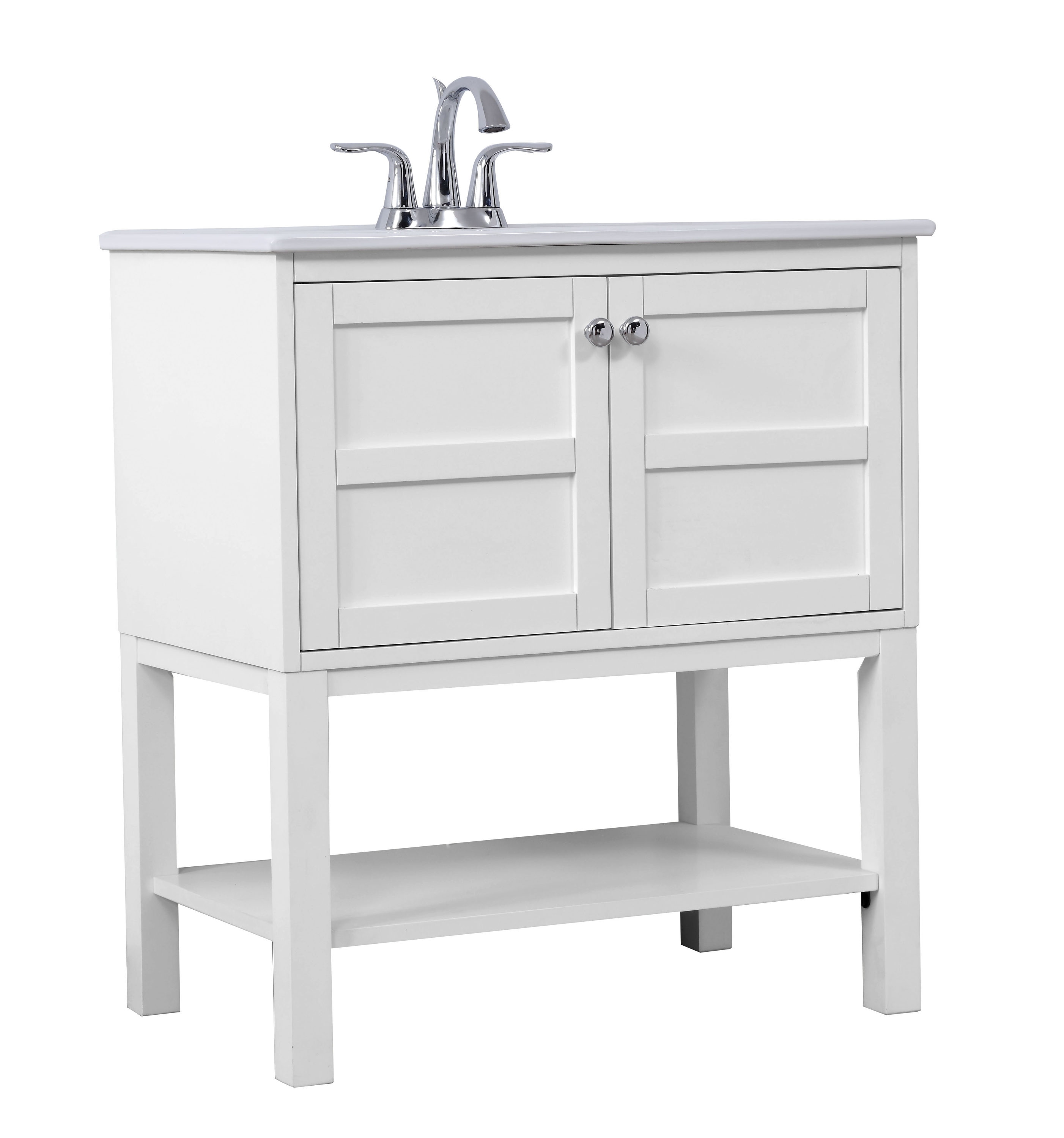 Elegant Decor Home Furnishing 30in White Single Sink Bathroom Vanity