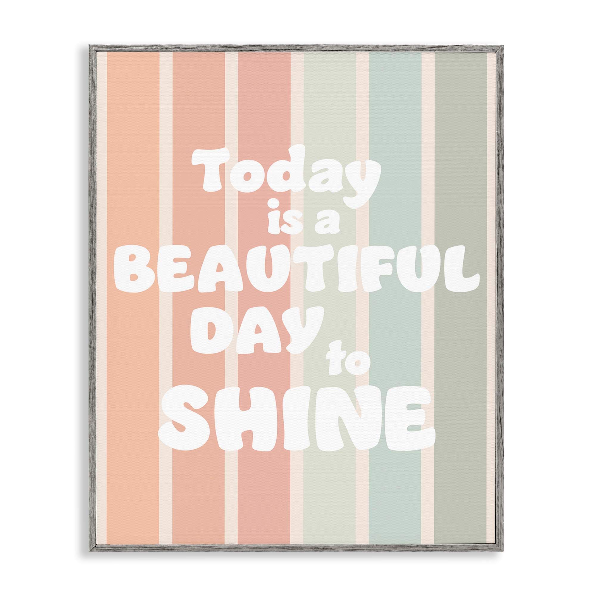Stupell Industries BS-440-GFF-16X20 Beautiful Day To Shine Gray Framed Giclee Art By Leah Straatsma 16 x 20