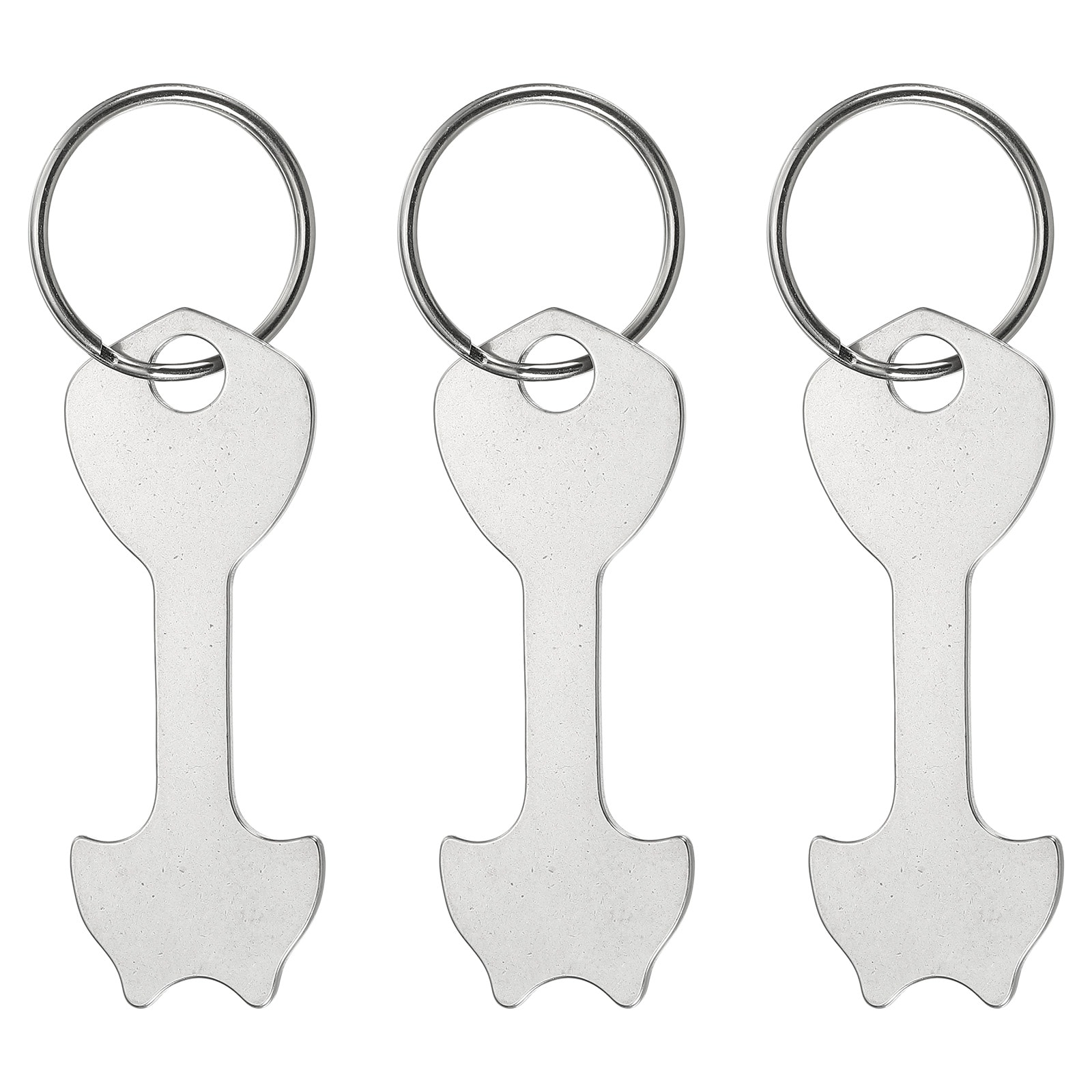 PATIKIL Shopping Trolley Token Key Ring 3pcs 2.4 Inch Stainless Steel Cart Remover Unlock Release Keychain for Grocery Shopping Carts Silver Tone #S26042700UX9002