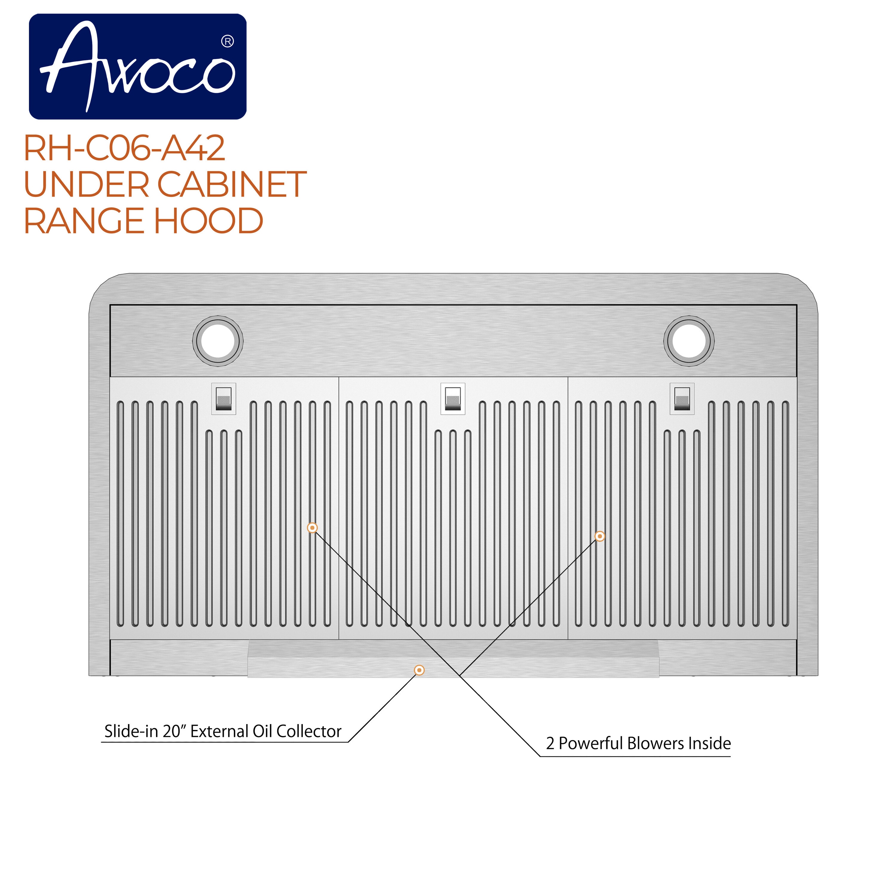 Awoco RH-C06-A42 Undercabinet-Range-Hoods - View #5