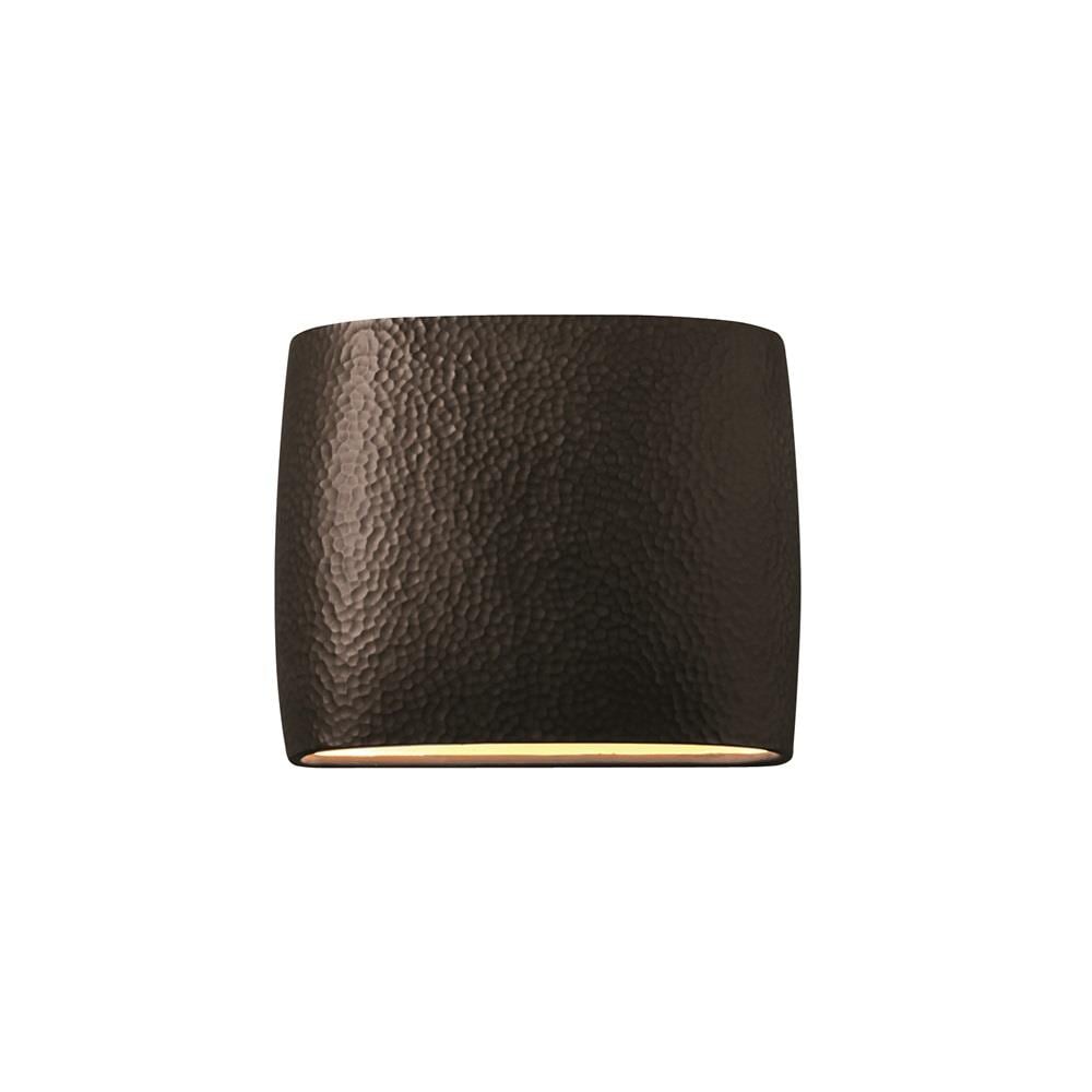 Justice Design Group CER-8855-HMIR Ambiance 12-in W 2 -Light Gray Transitional Wall Sconce