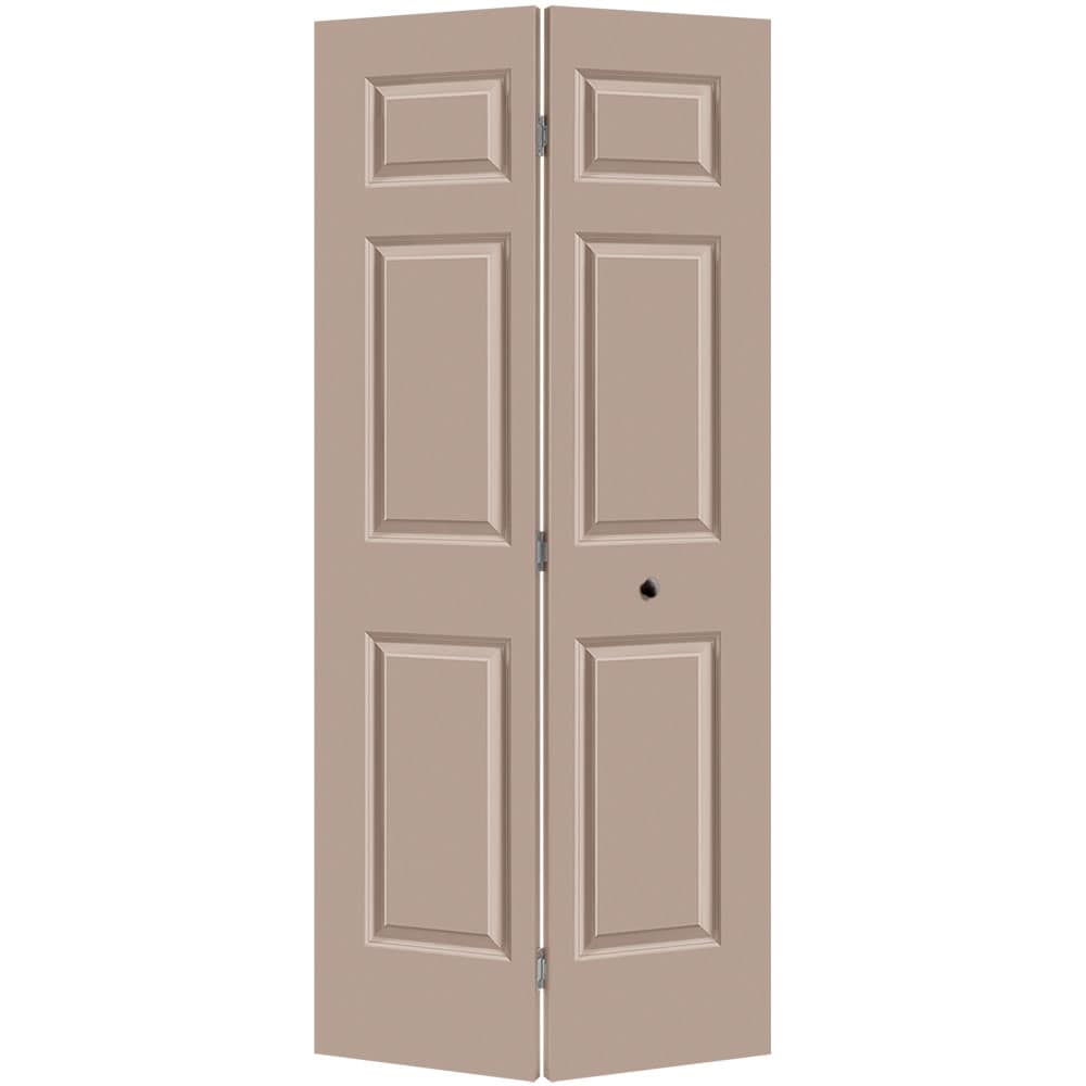 Masonite 1317102 Traditional 36-in x 80-in Sandpiper 6-panel Smooth Hollow core Prefinished Molded composite Closet Bifold Door