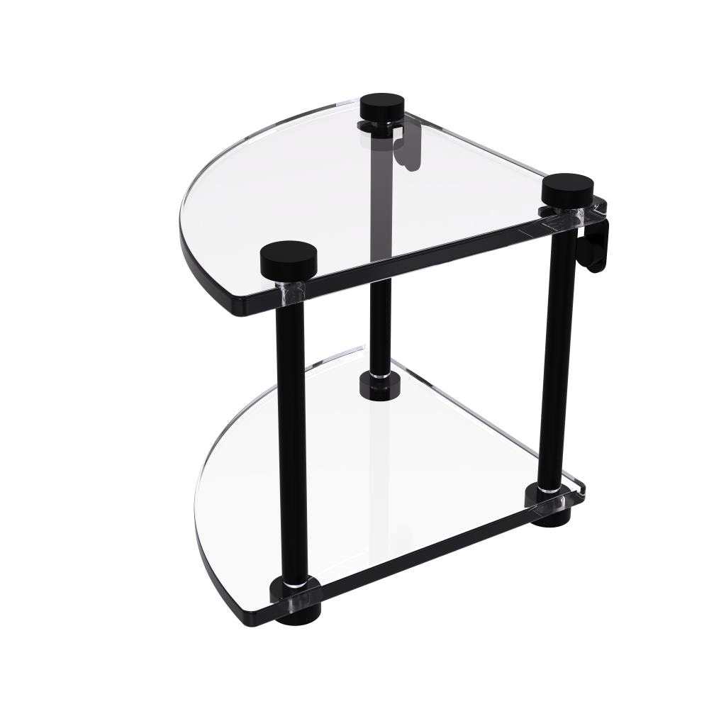 Allied Brass NS-3-BKM Matte Black 2 -Tier Wall mount Corner Bathroom Shelf ( 8-in x 8-in x 8-in )