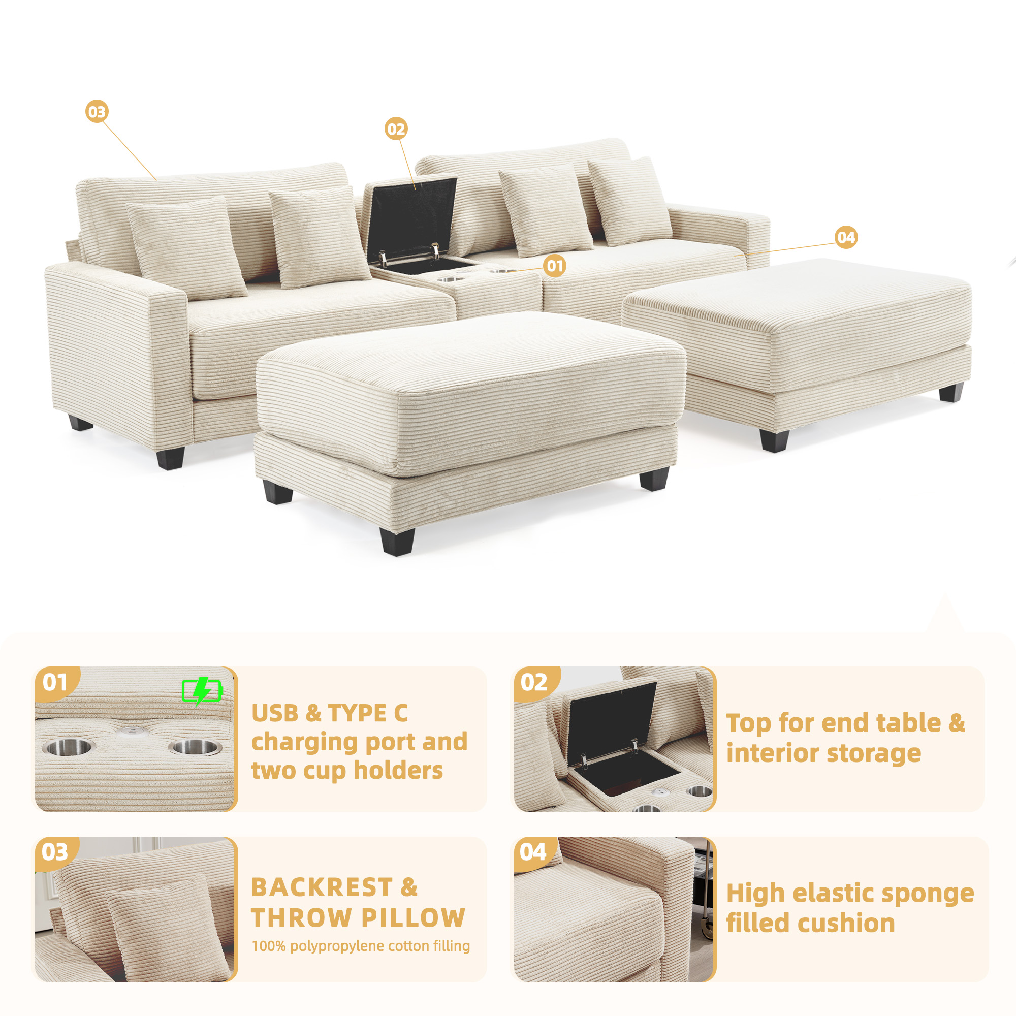 JEAREY JE-XNECWSF-DK Sofas-Loveseats - View #3