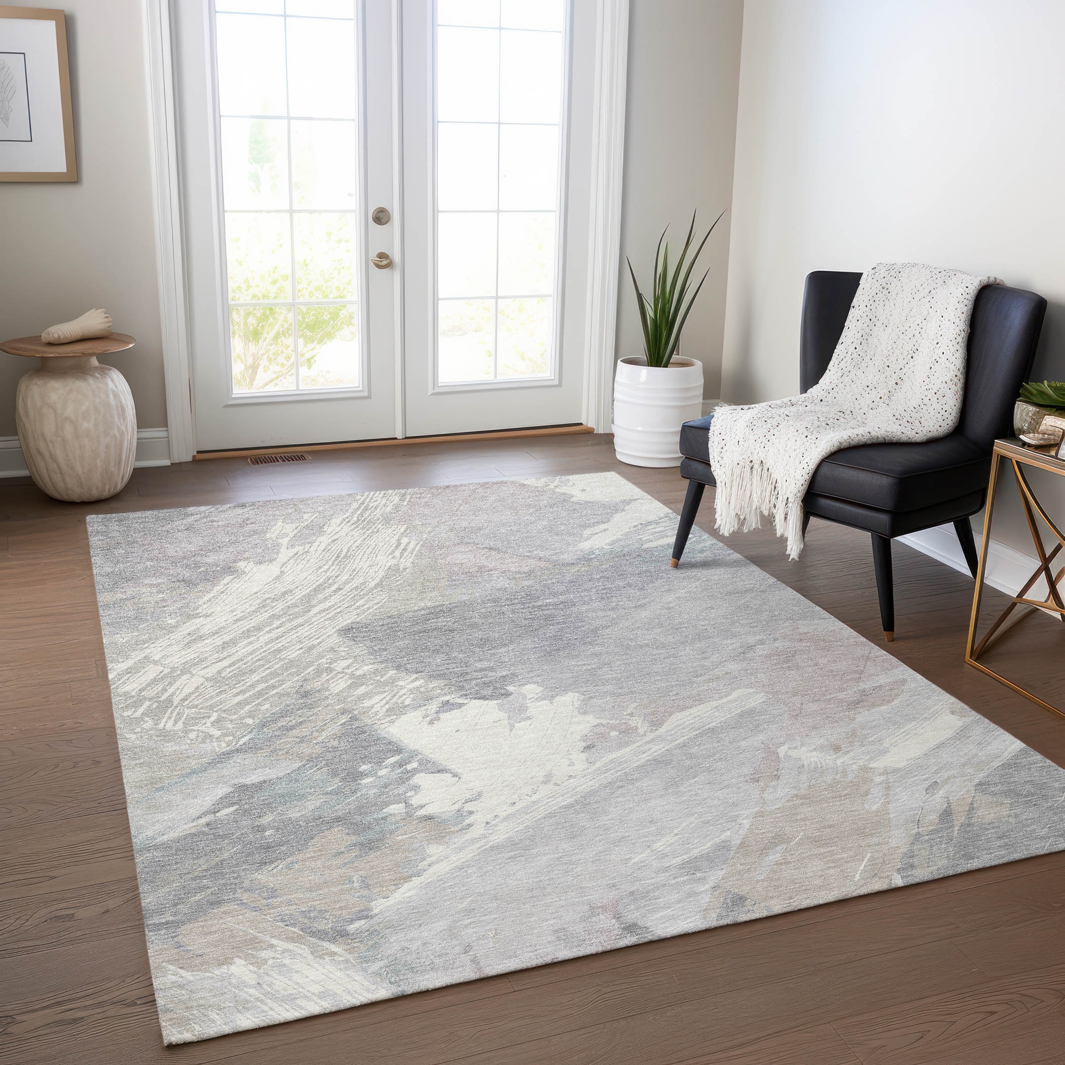 Addison Rugs ACN1514PU10X14 Chantille ACN1514PU 10 x 14 (ft) Polyester Putty Rectangular Indoor/Outdoor Geometric Machine washable Area rug