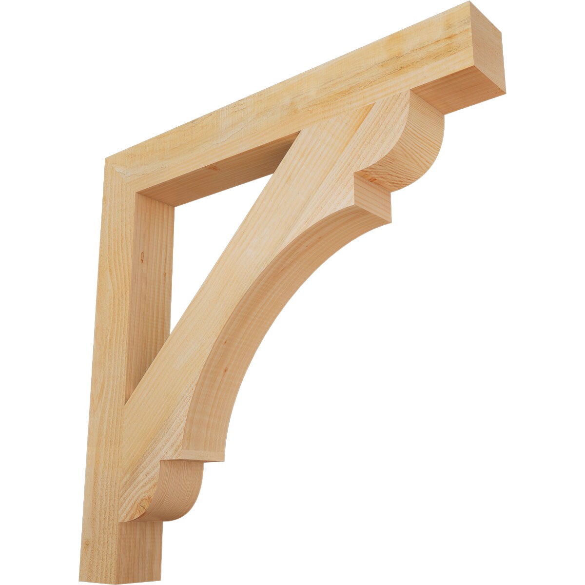 Ekena Millwork BKT04X32X32OLY05RDF Olympic block rough sawn 4-in x 32-in x 32-in Douglas fir Brown Wood Standard bracket