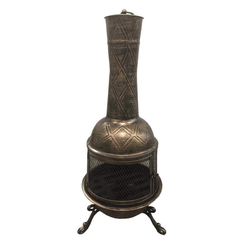 Chiminea Fireplace Cast Iron Outdoor Fire Pit Patio Heater Antique Wood Burning 