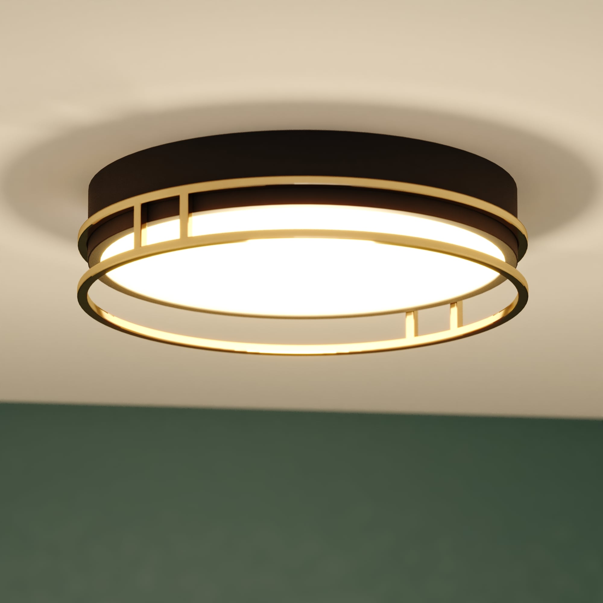 Cascadia C0301 Northgate 1 -Light 16-in Multiple finishes Black Integrated LED Flush Mount Light