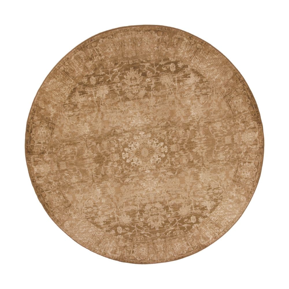 HomeRoots 352532 Bernadette 7 x 7 (ft) Polypropylene Beige Round Indoor Solid Area rug
