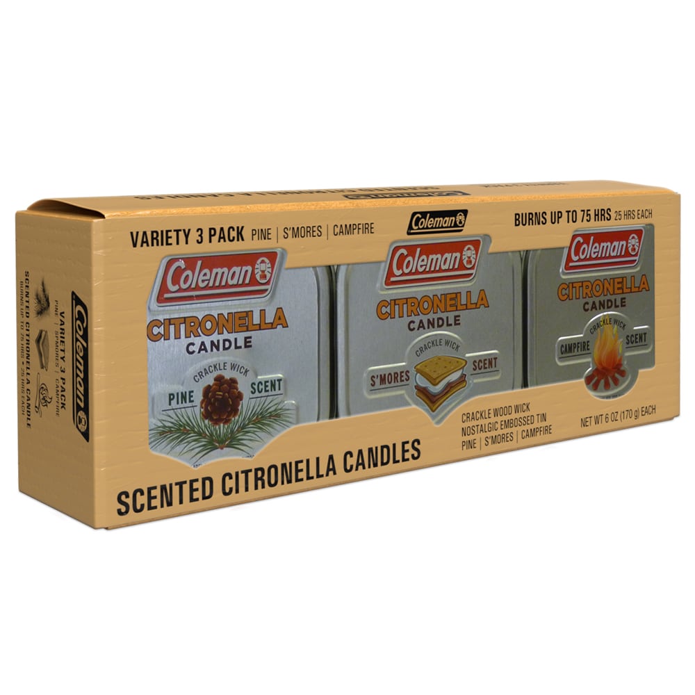 Coleman 7716  Tin Candles 3-Pack 1-Wick Tin Gray Tabletop Citronella Candle