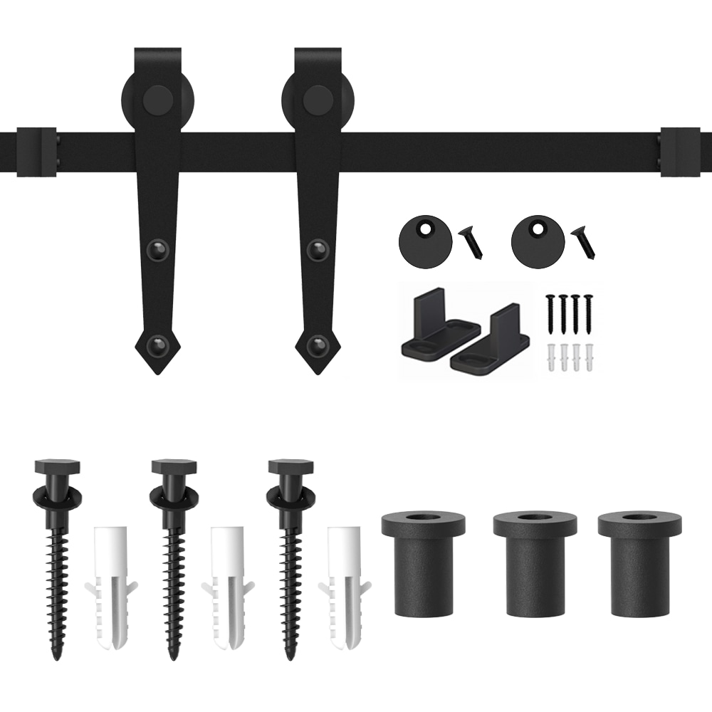 WINSOON GCM3972 48-in Matte Matte Black Indoor Arrow Single Barn door hardware kit