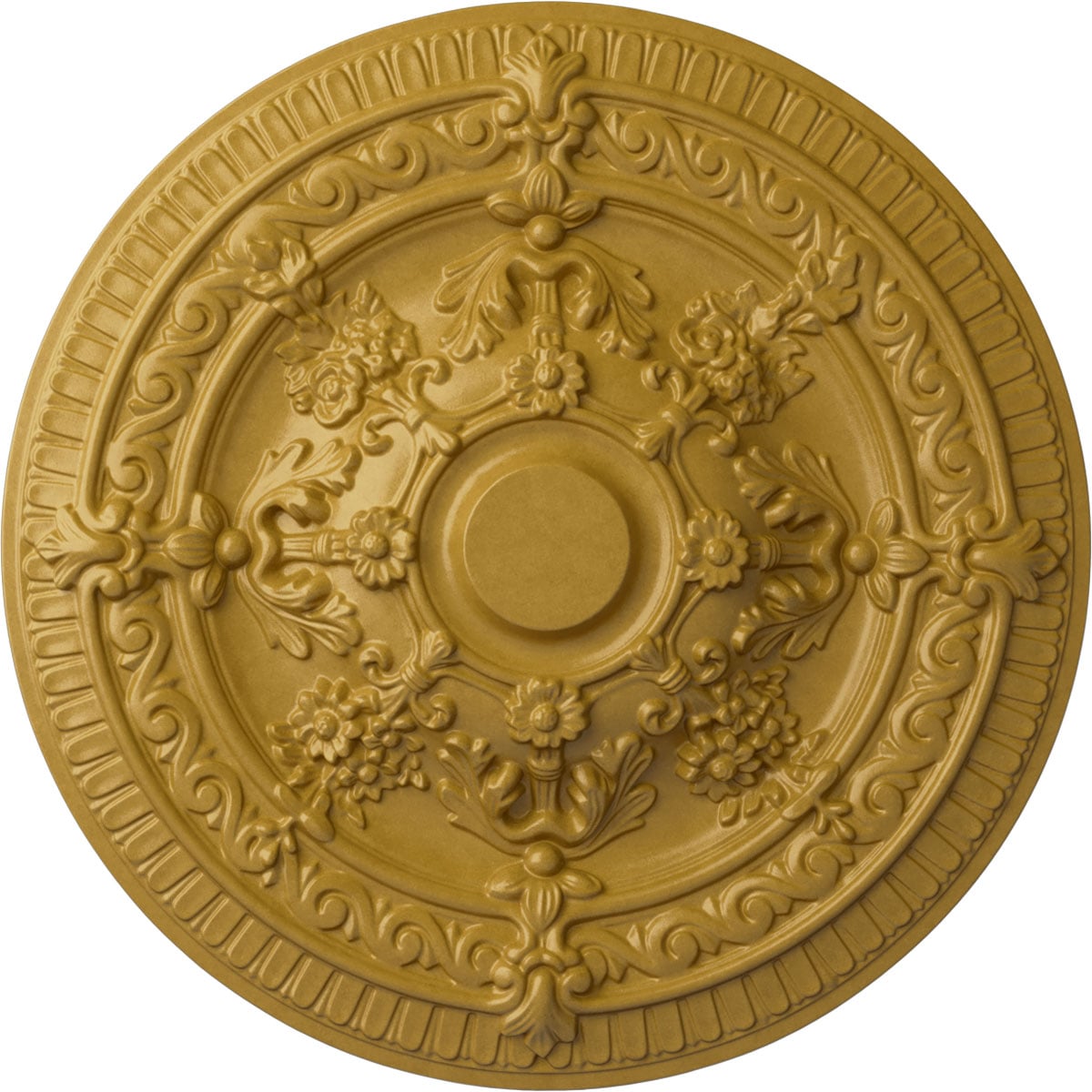 Ekena Millwork CM26VIIGS Vincent 26-in W x 26-in L Painted Iridescent Gold Polyurethane Whole Ceiling Medallion