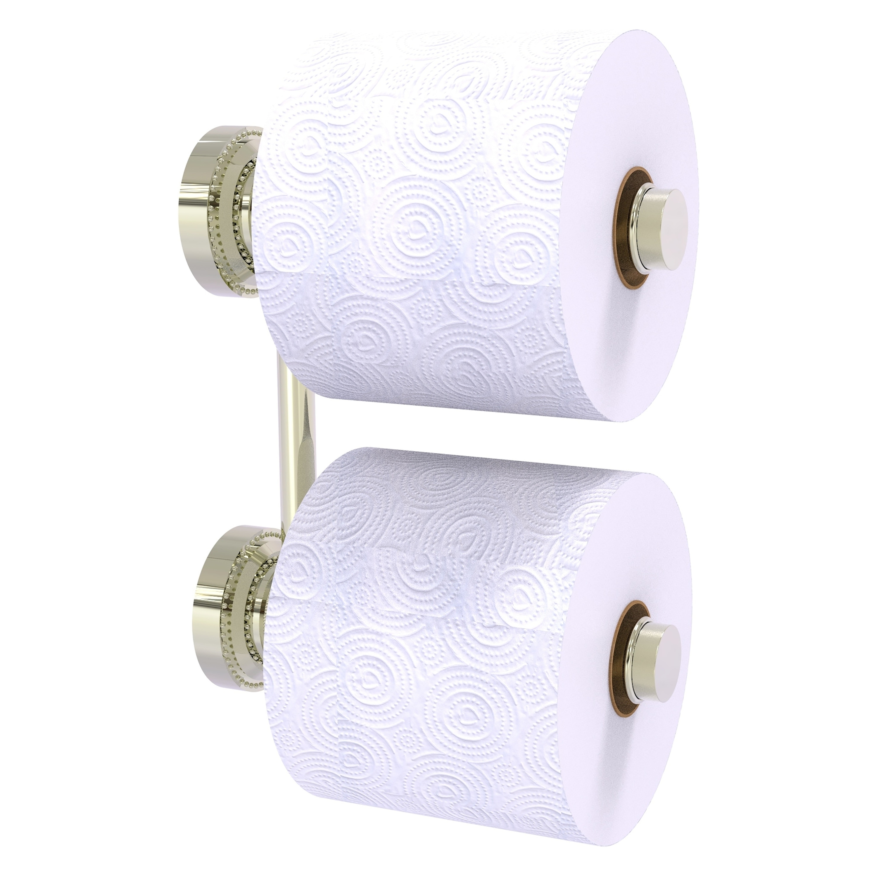 Allied Brass DT-24-RR-2-PNI Dottingham Polished Nickel Wall mount Double post Toilet Paper Holder 2 -Rolls with Storage