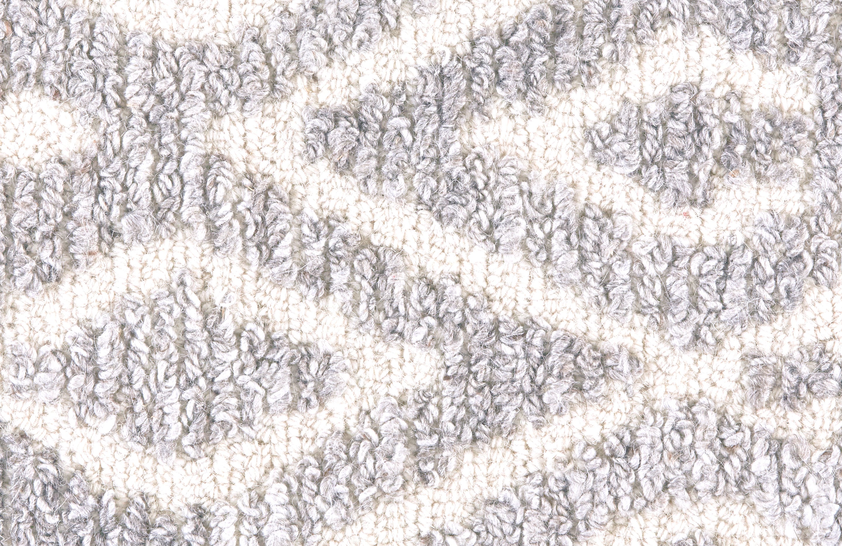 Gray Geometric Tufted Wool and Viscose Area Rug