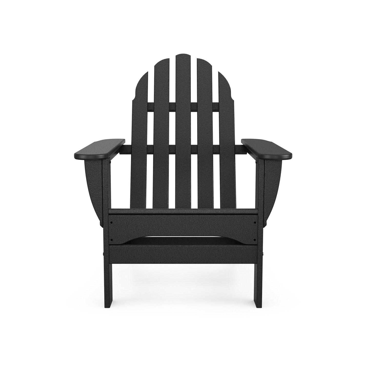 POLYWOOD Classic Adirondack Black HDPE Frame Stationary Adirondack