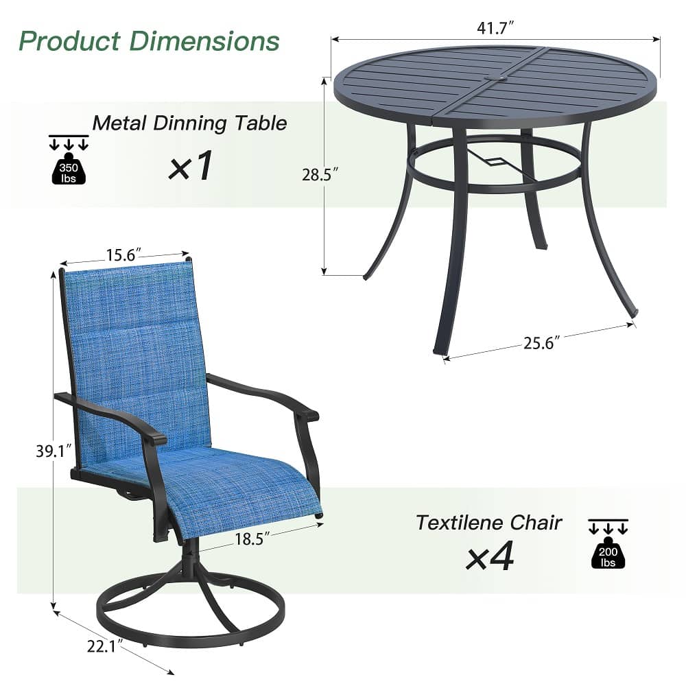 U-HOMY ZXOT001BK+010BU Patio-Dining-Sets - View #3