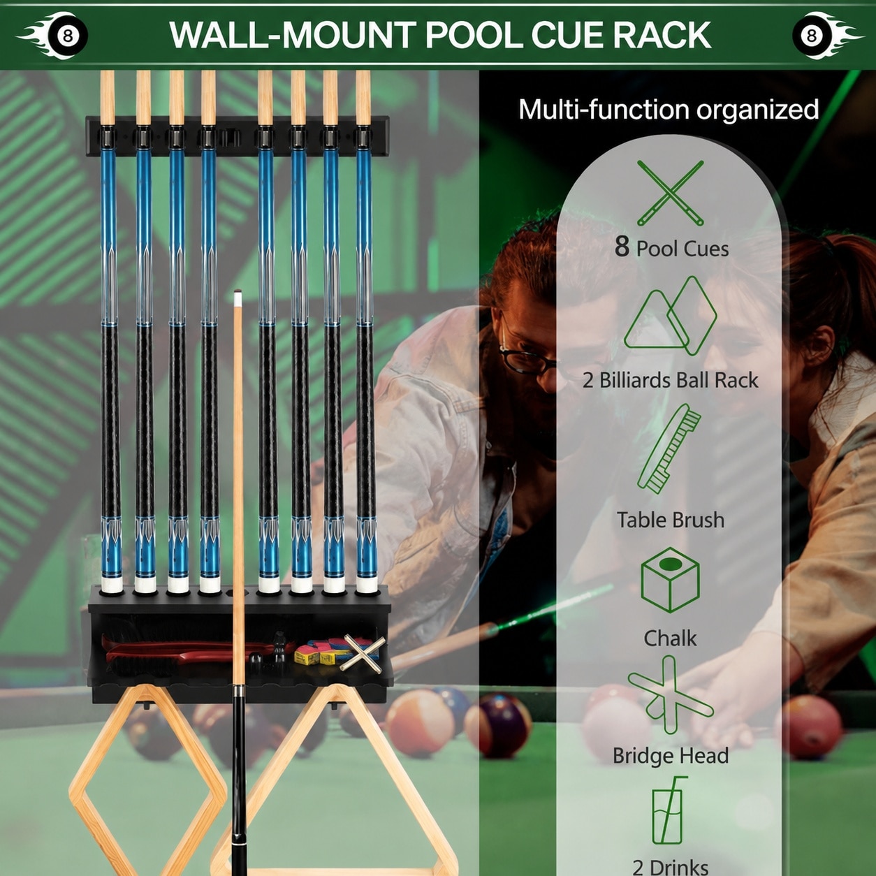 Adrinfly LAD0605D062 Pool-Cue-Racks - Thumbnail View #2