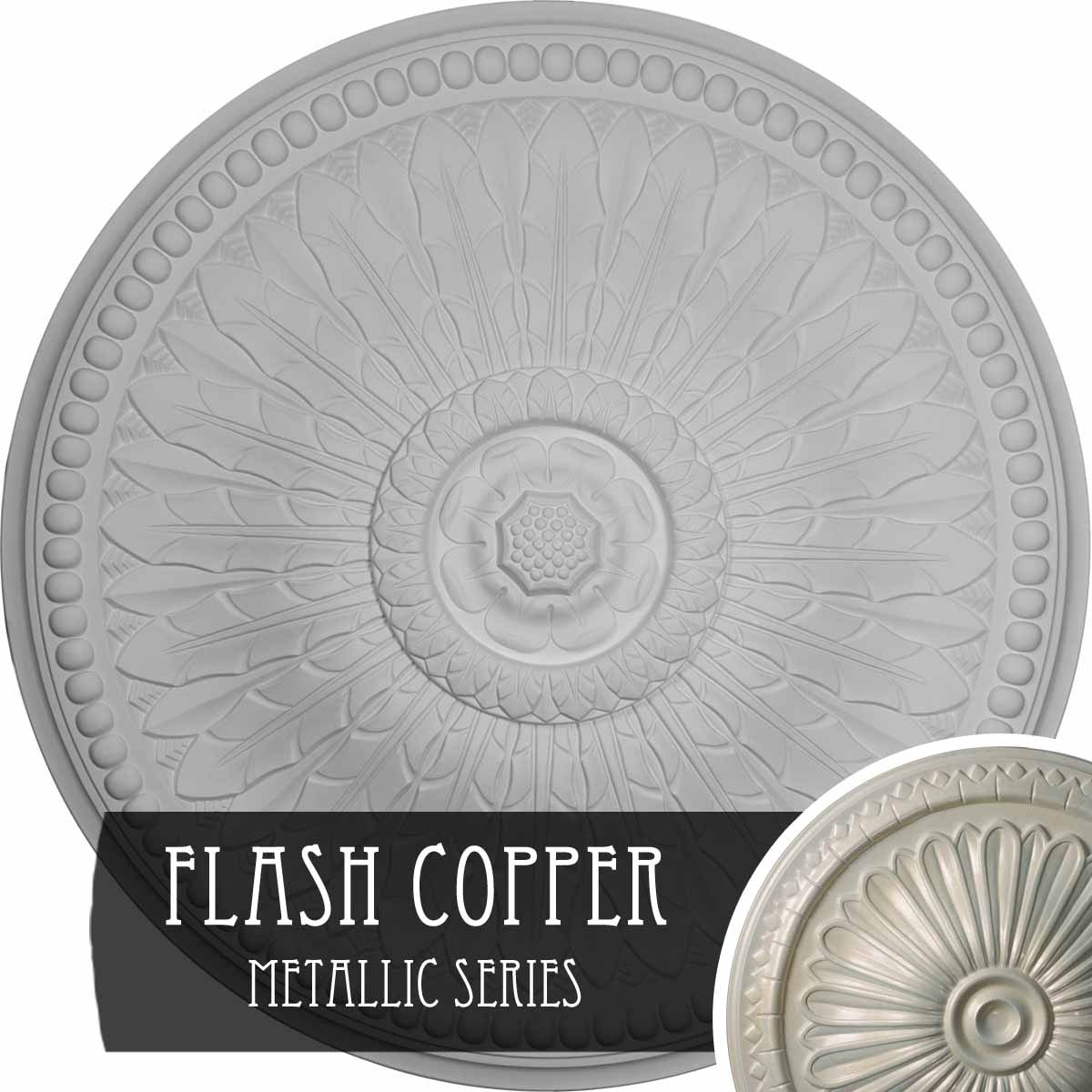 Ekena Millwork CM42SPFCS Springtime 42.5-in W x 42.5-in L Painted Flash Copper Polyurethane Whole Ceiling Medallion