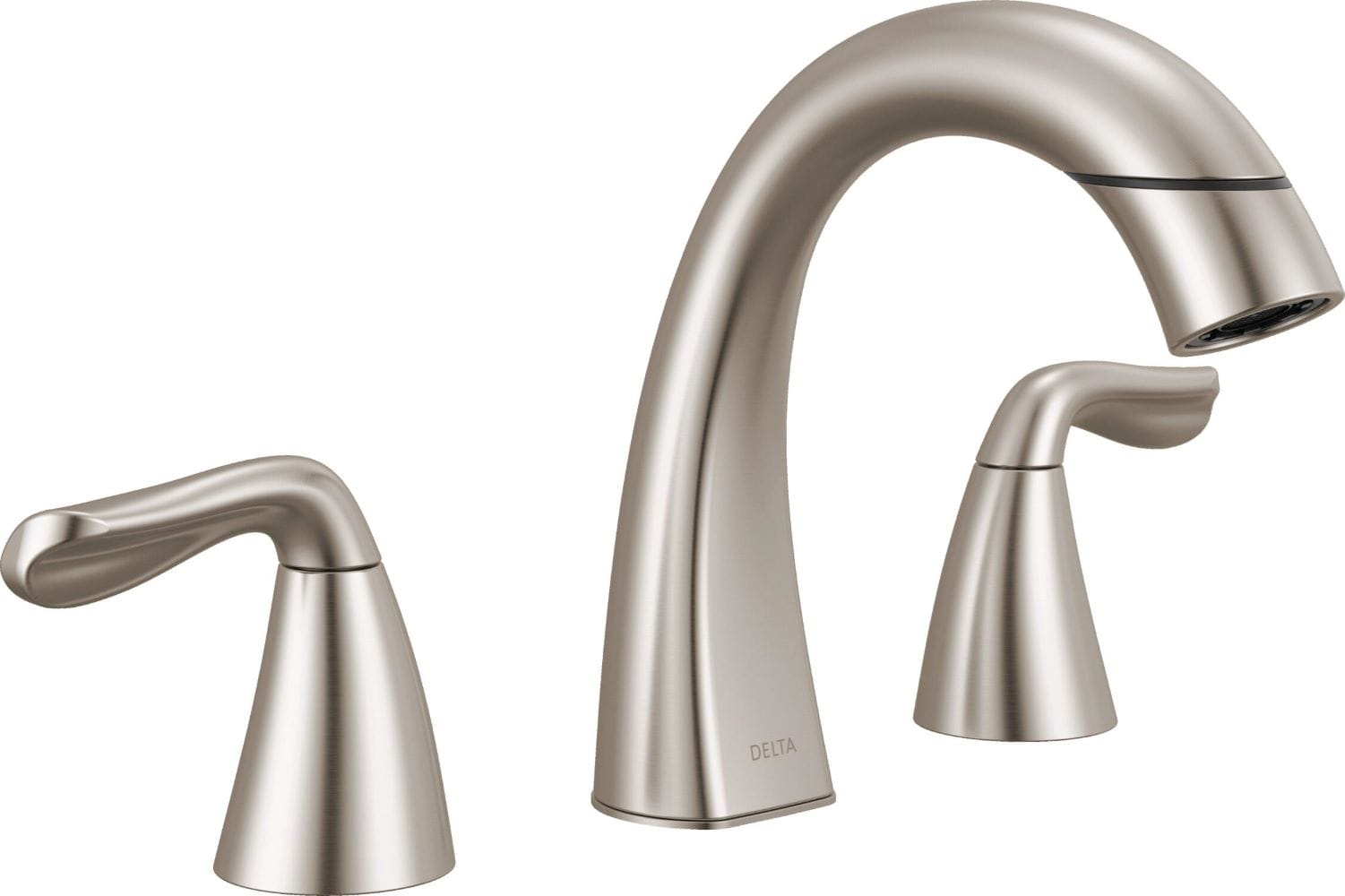 Delta 35840LF-SPPD Arvo SpotShield Stainless Widespread 2-handle WaterSense Mid-arc Residential Handle Pull-down Bathroom Sink Faucet with Drain