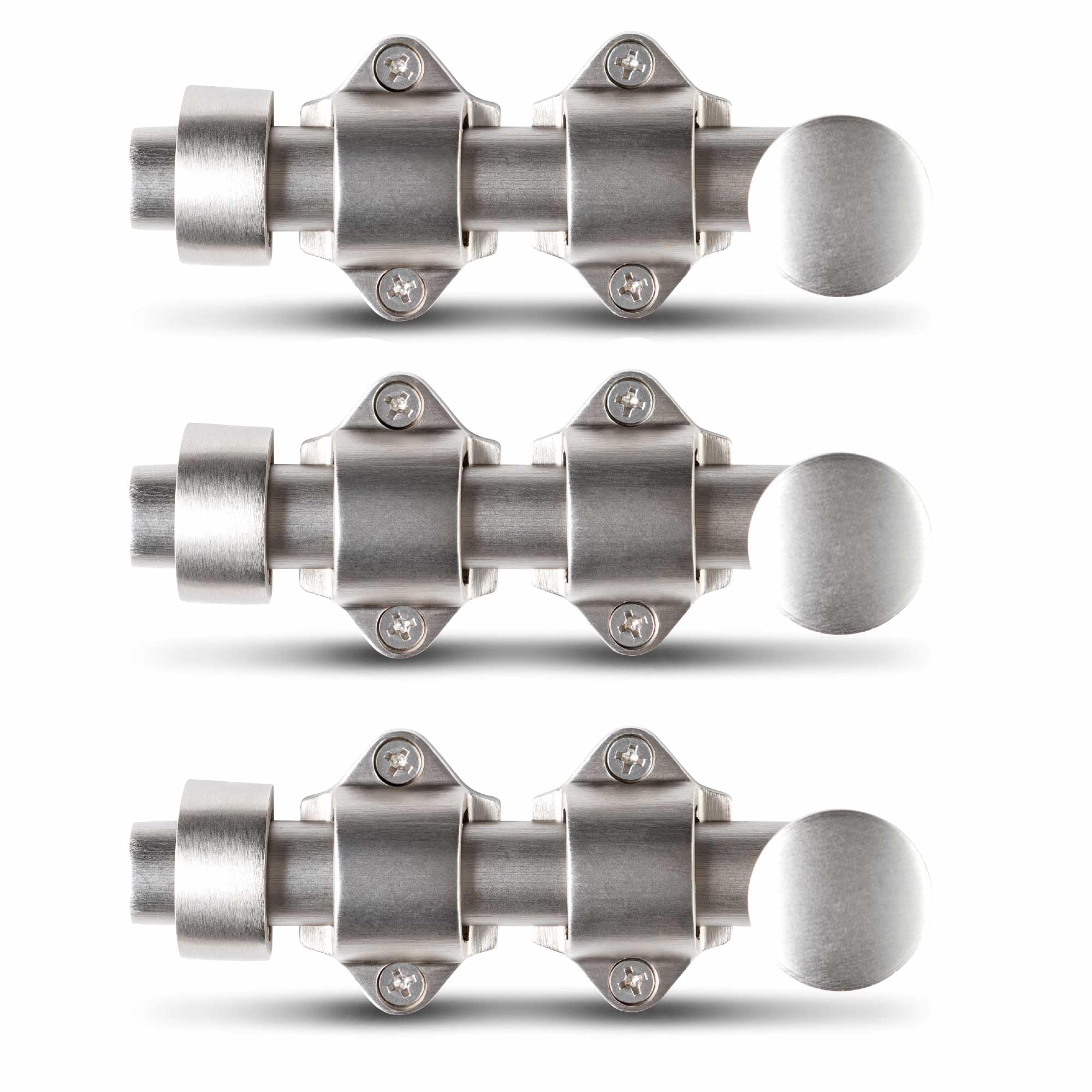 Mega Handles  Dutch Door Bolt - 4 Inch Heavy Duty Slide Bolt Latch - Easy to Install Slide Latch for Dutch Doors - Suitable Slide Bolt for Toy Boxes - Cabinets - Pantry Doors and More - Satin Nickel