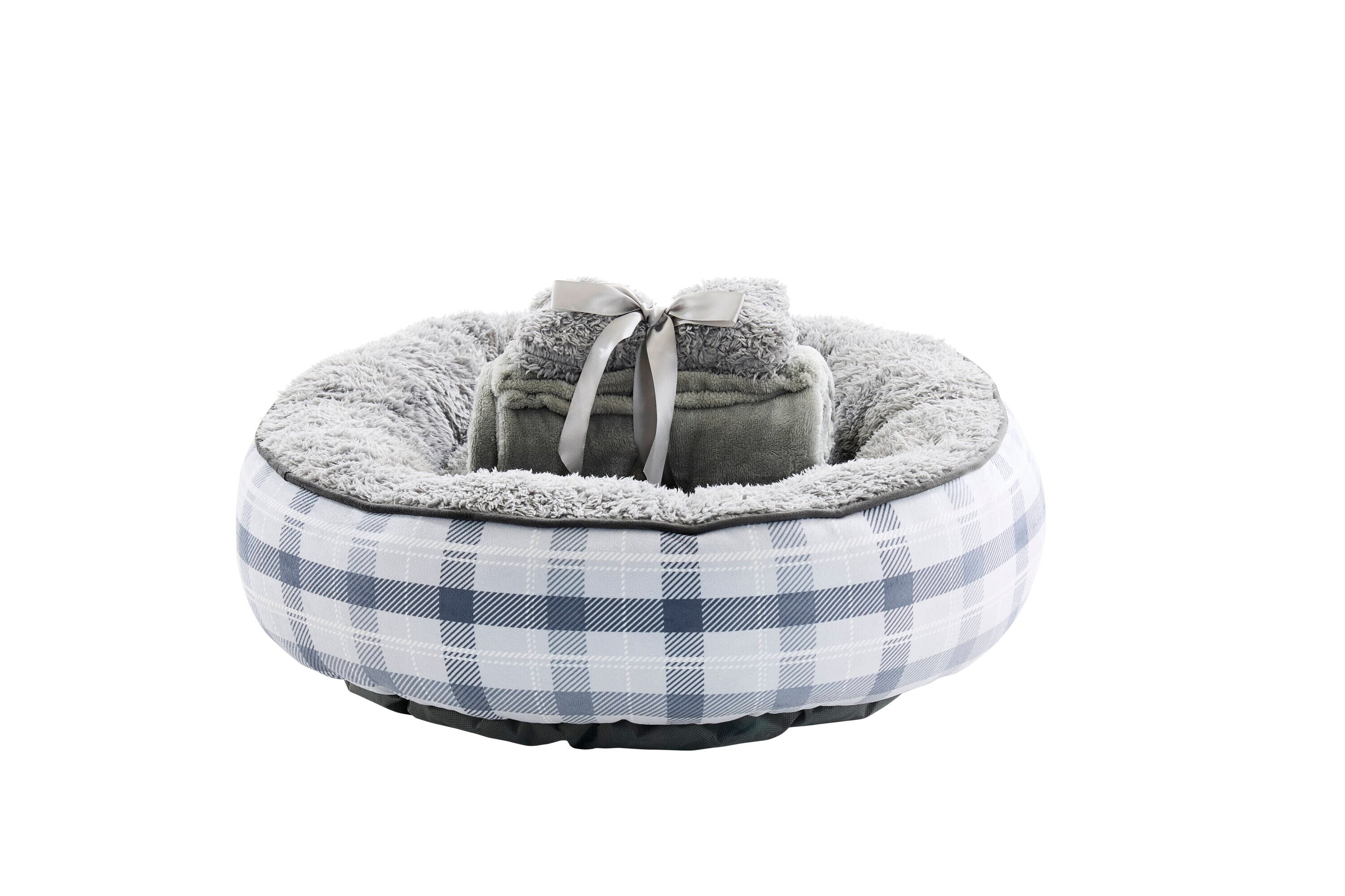 Style Selections FRND254-SMGRY01 Round Gray Polyester Bolster ( Medium )