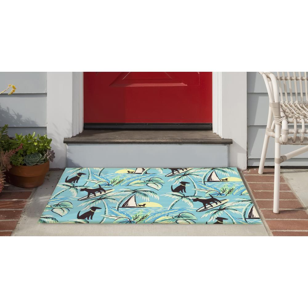 Liora Manne ILU23329917 2-ft x 3-ft Sunrise Polyester Rectangular Indoor or Outdoor Tropical Door Mat