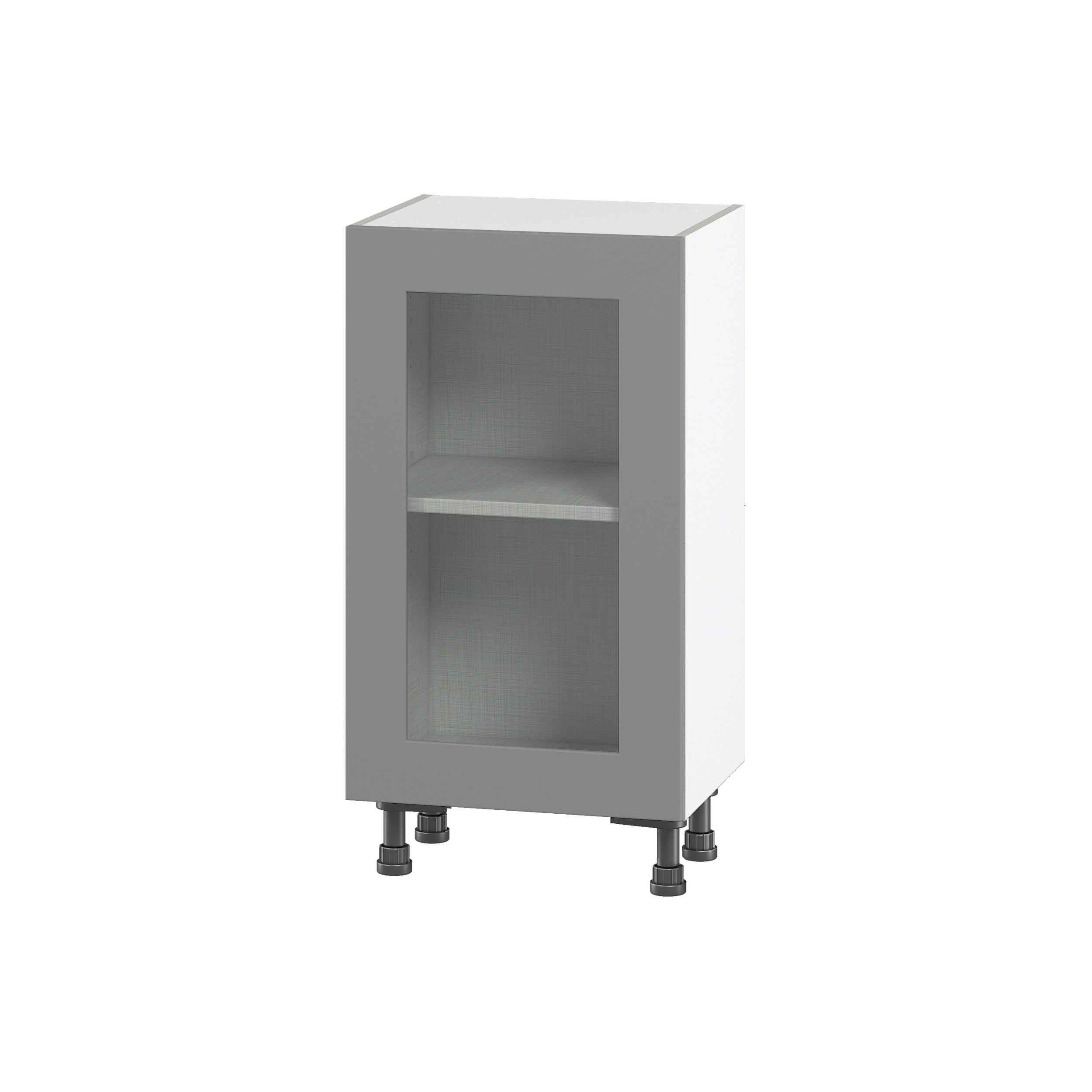 Hugo&Borg DSBG1814FH(L/R)-BM Beaumont 18-in W x 34.5-in H x 16-in D Slate Gray Base Fully assembled Cabinet (Glass Panel Shaker)