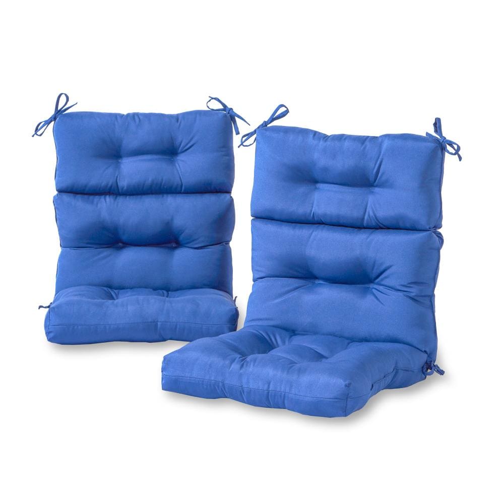 Greendale Home Fashions 20-in x 22-in 2 -Piece Marine High back patio chair cushion #OC6809S2-MARINE