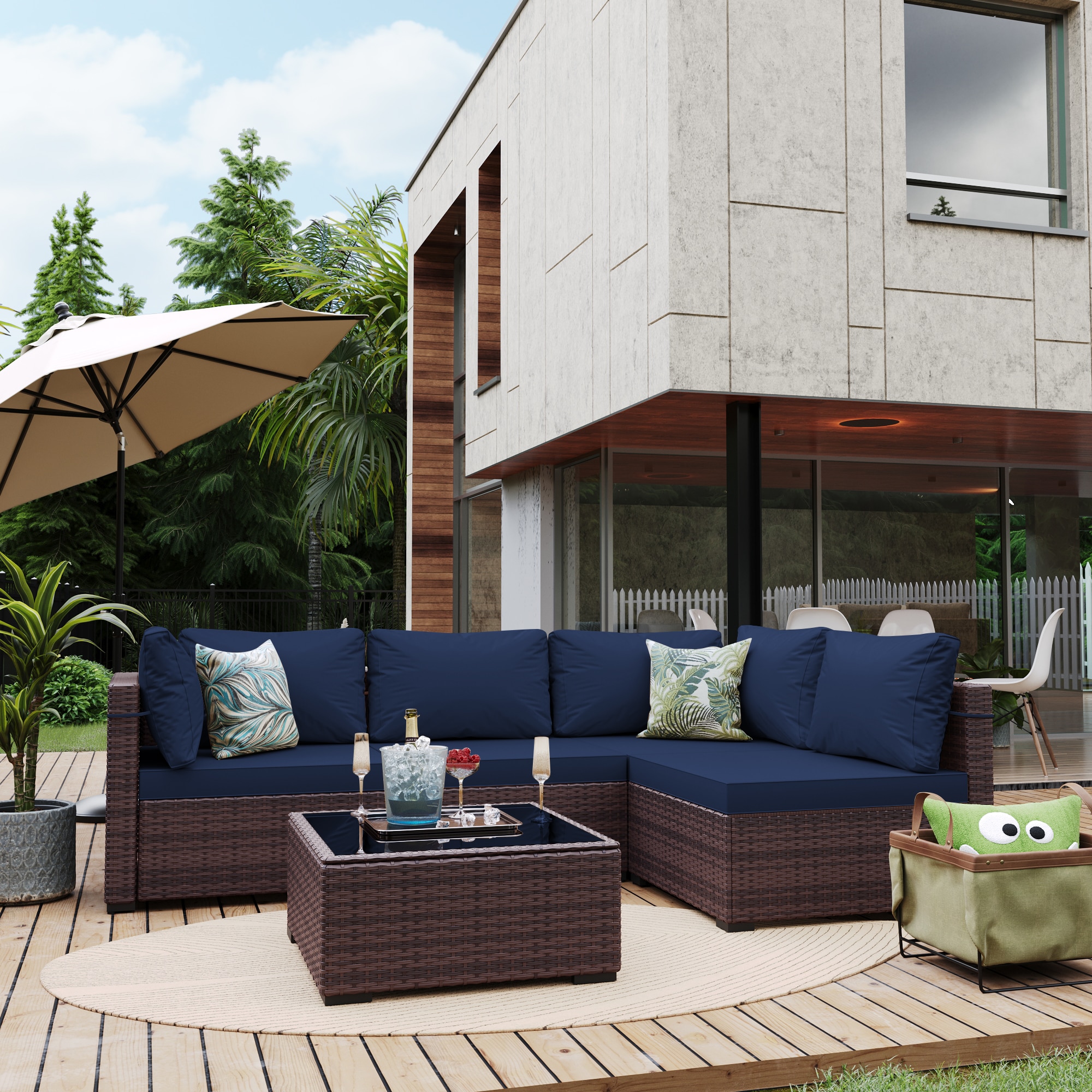 UPHA TBSF-ABF-NAVYBLUE Patio-Conversation-Sets - View #2