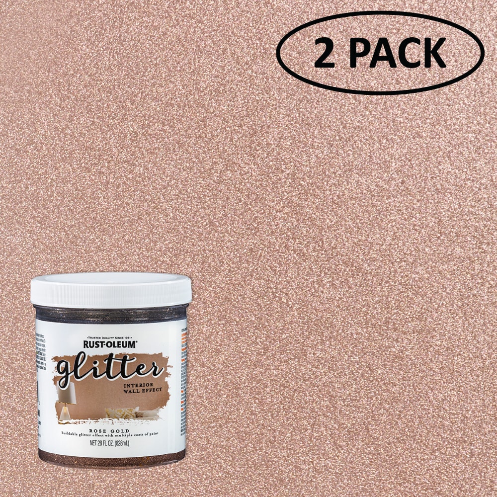 Rust-Oleum 360221SOS Glitter Satin Rose Gold Glitter Latex Interior Paint ( 1-quart )