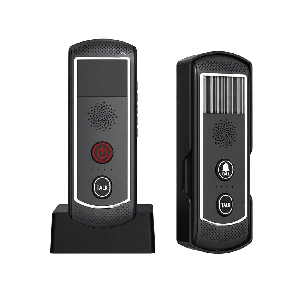 Misopily  Wireless Doorbell Intercom System Kit 4900ft Long Range 16 Channel Waterproof Door Chime 21 Chimes for Home Business Classroom Black