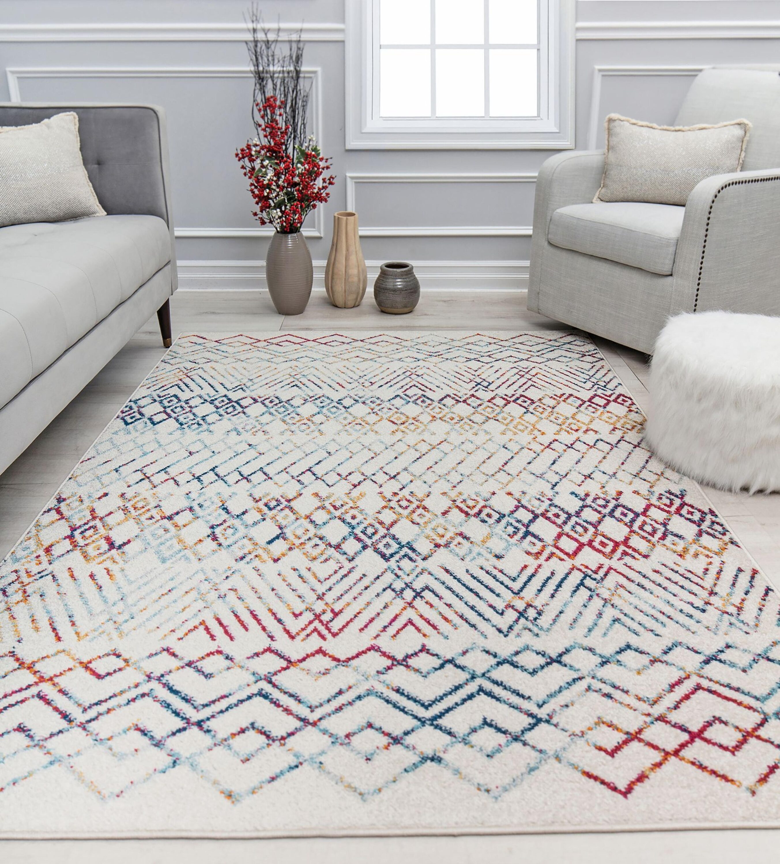 Rugs America Knox 8 x 10 Prismatic Delight Indoor Tribal Area Rug in ...