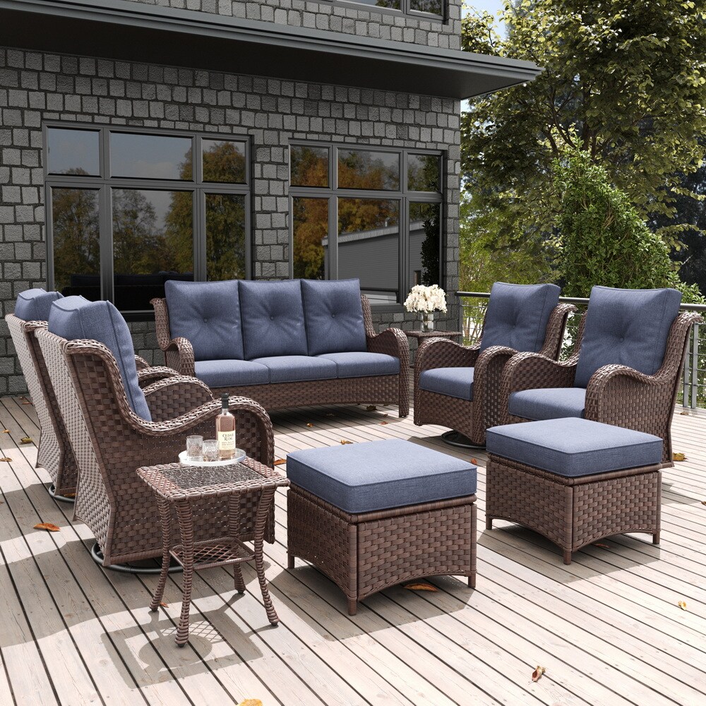LayinSun BYT6003A-BRNAVY-9P Patio-Conversation-Sets - View #7