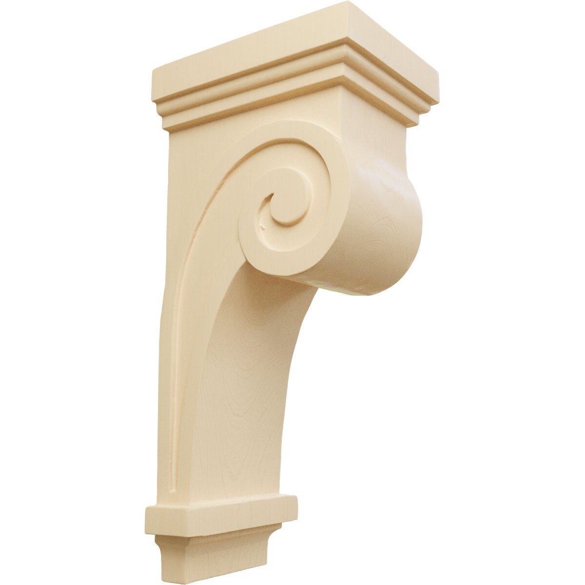 Ekena Millwork COR04X05X12SCMA 4.5-in x 5.5-in x 12-in Unfinished Maple Wood Paintable/Stainable Corbel