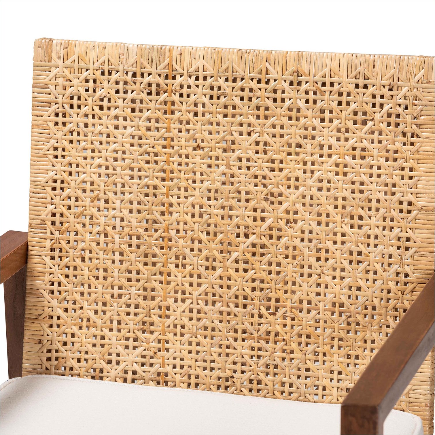 Naturefalls Rattan Arm Chair with Removable Cushion Acacia Wood Frame ...