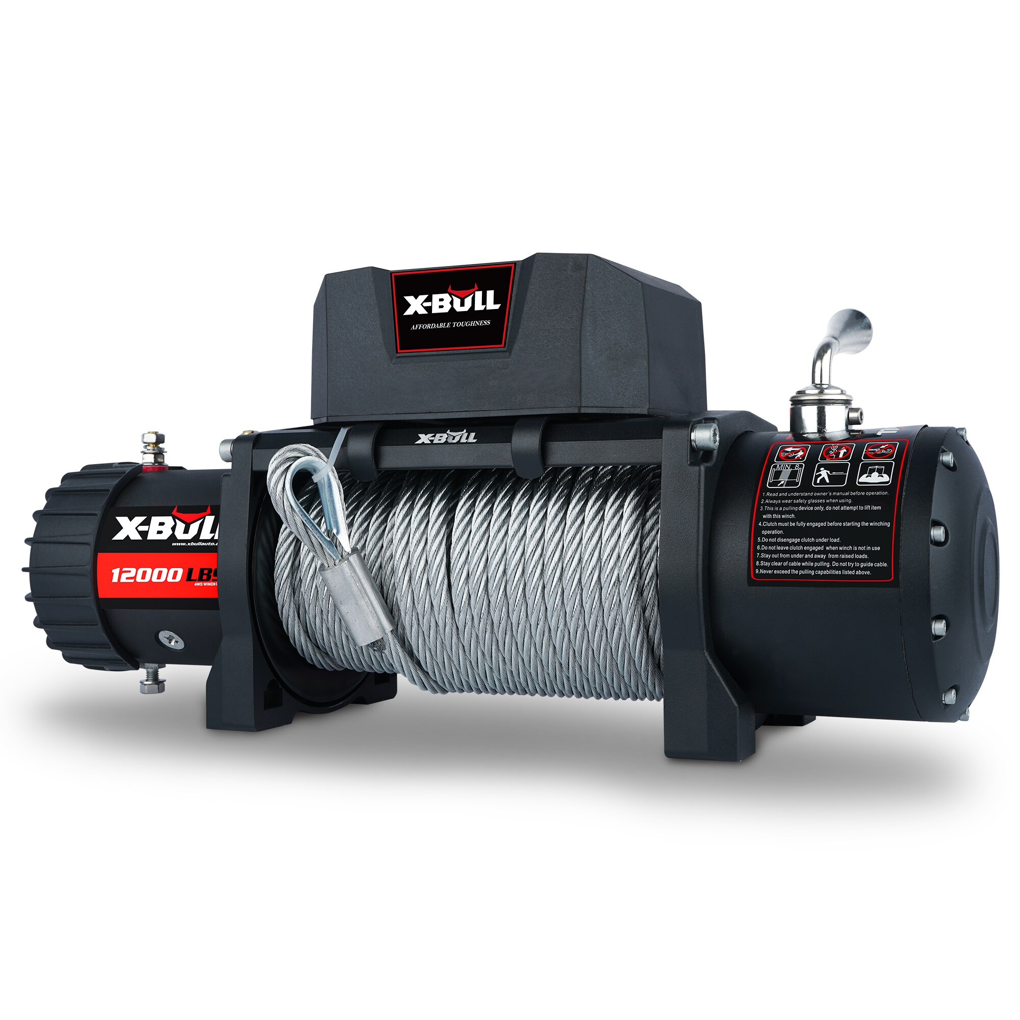 Siavonce XH011-S Electric Winch 12000 Lbs Steel Cable Wireless Remote Off-road 4wd