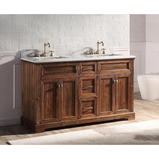 Supreme Wood Shasta 60 In Wooden Brown, What Kind Of Wood Should I Use For A Bathroom Vanity