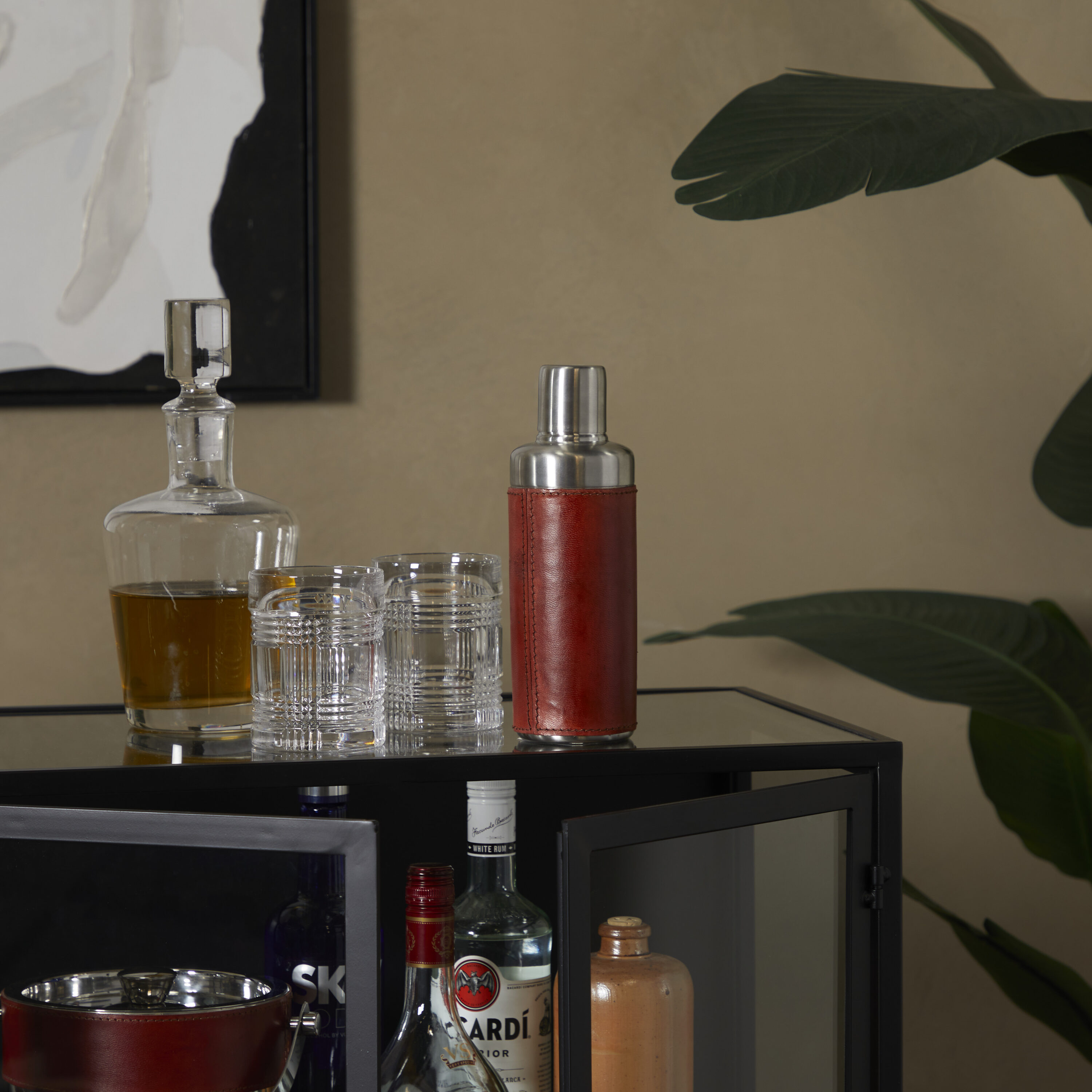 The Novogratz 79805 Red with Silver Lid Drink shaker
