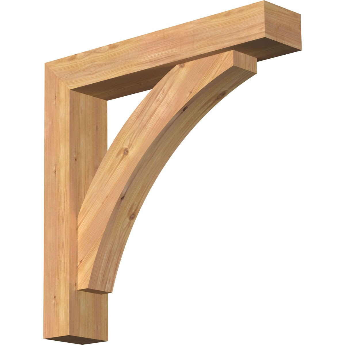 Ekena Millwork 1463952 Thorton Block Smooth Bracket with Offset Brace Western Red Cedar Wood Standard Bracket